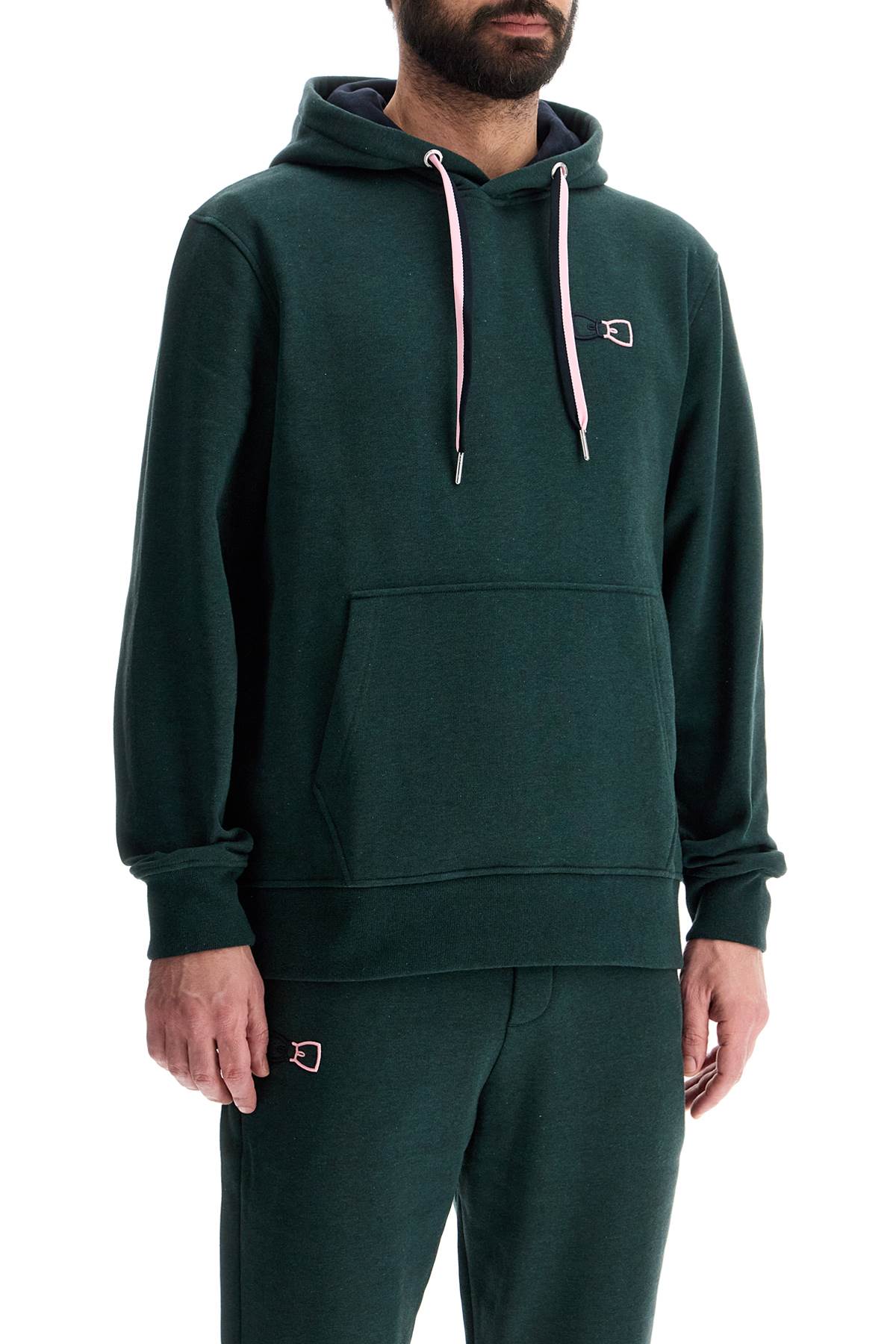 EDEN PARK dark green loose fit zip hoodie