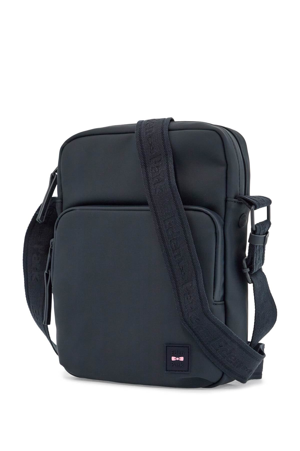 EDEN PARK elegant blue faux leather crossbody bag for men with zip and adjustable strap