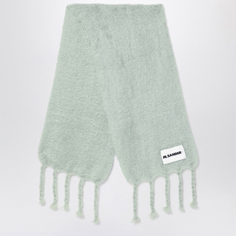 Jil Sander Pale green mohair blend scarf