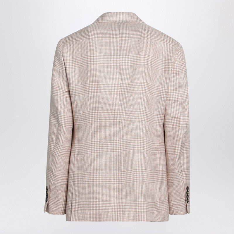 Brunello Cucinelli Papaya-colored Prince of Wales jacket