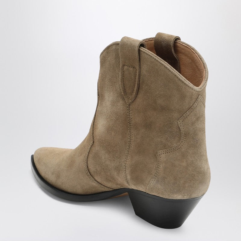 ISABEL MARANT Beige suede cowboy ankle boots Dewina