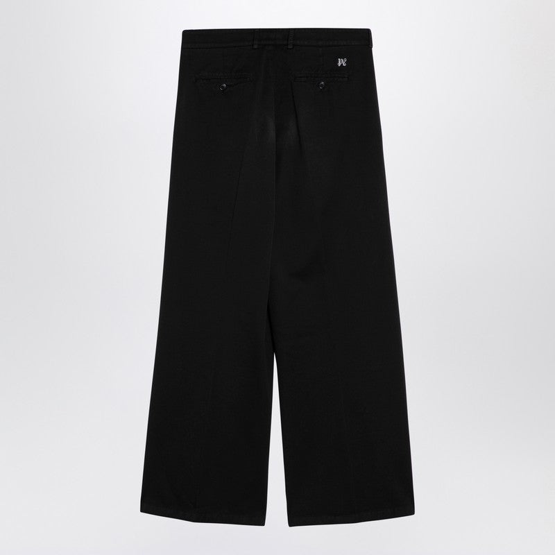 Palm Angels Black cotton wide trousers