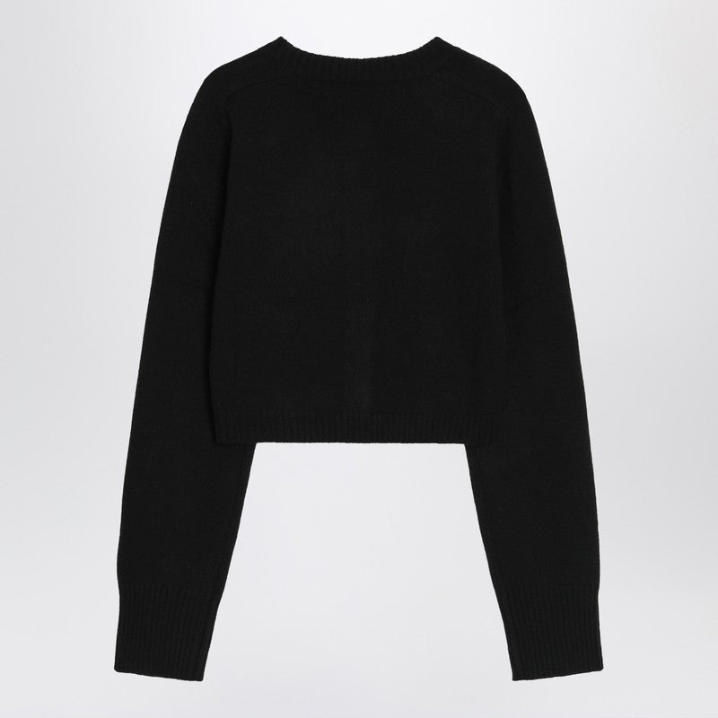 Loulou Studio Black cropped cashmere cardigan