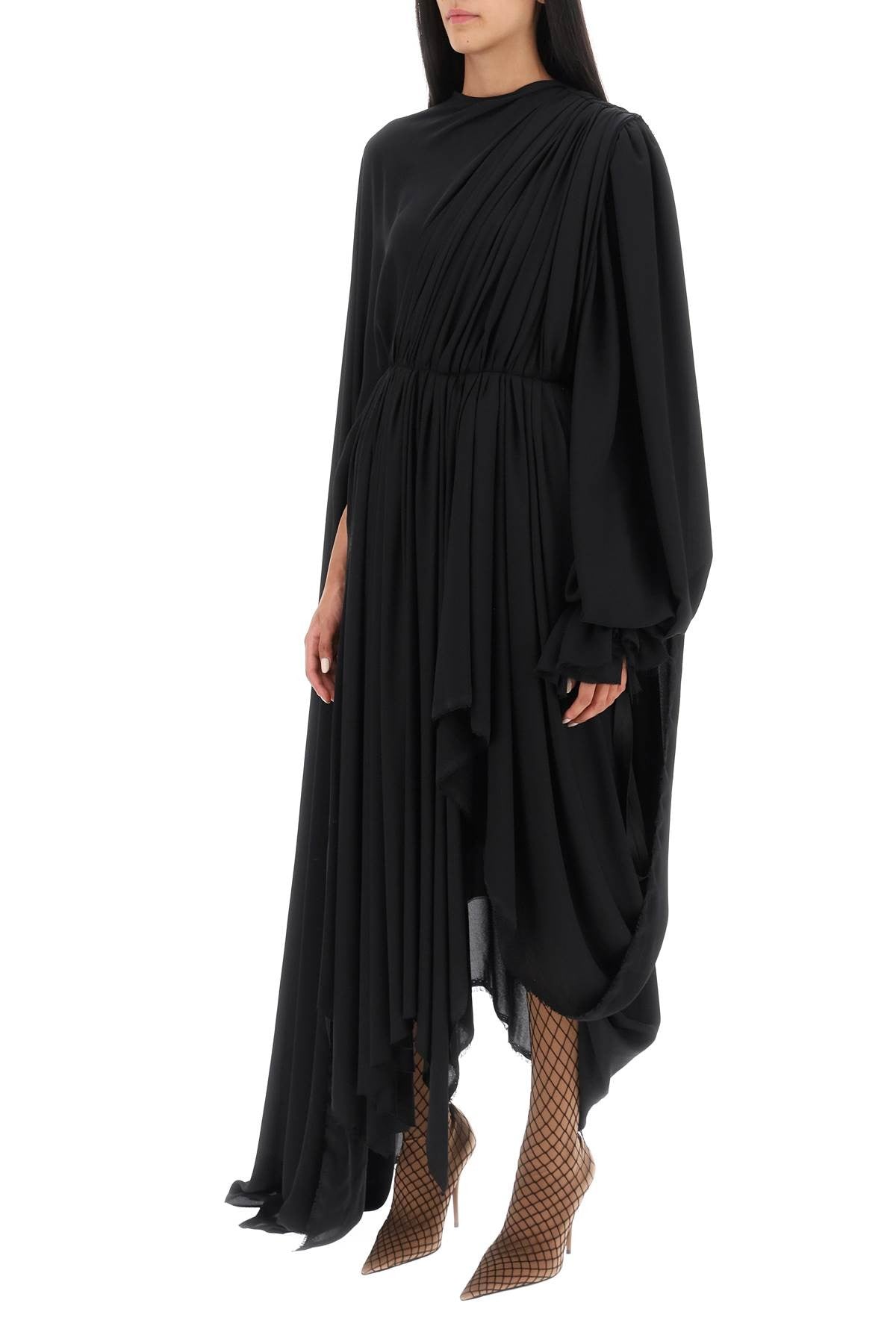 all in draped dress
