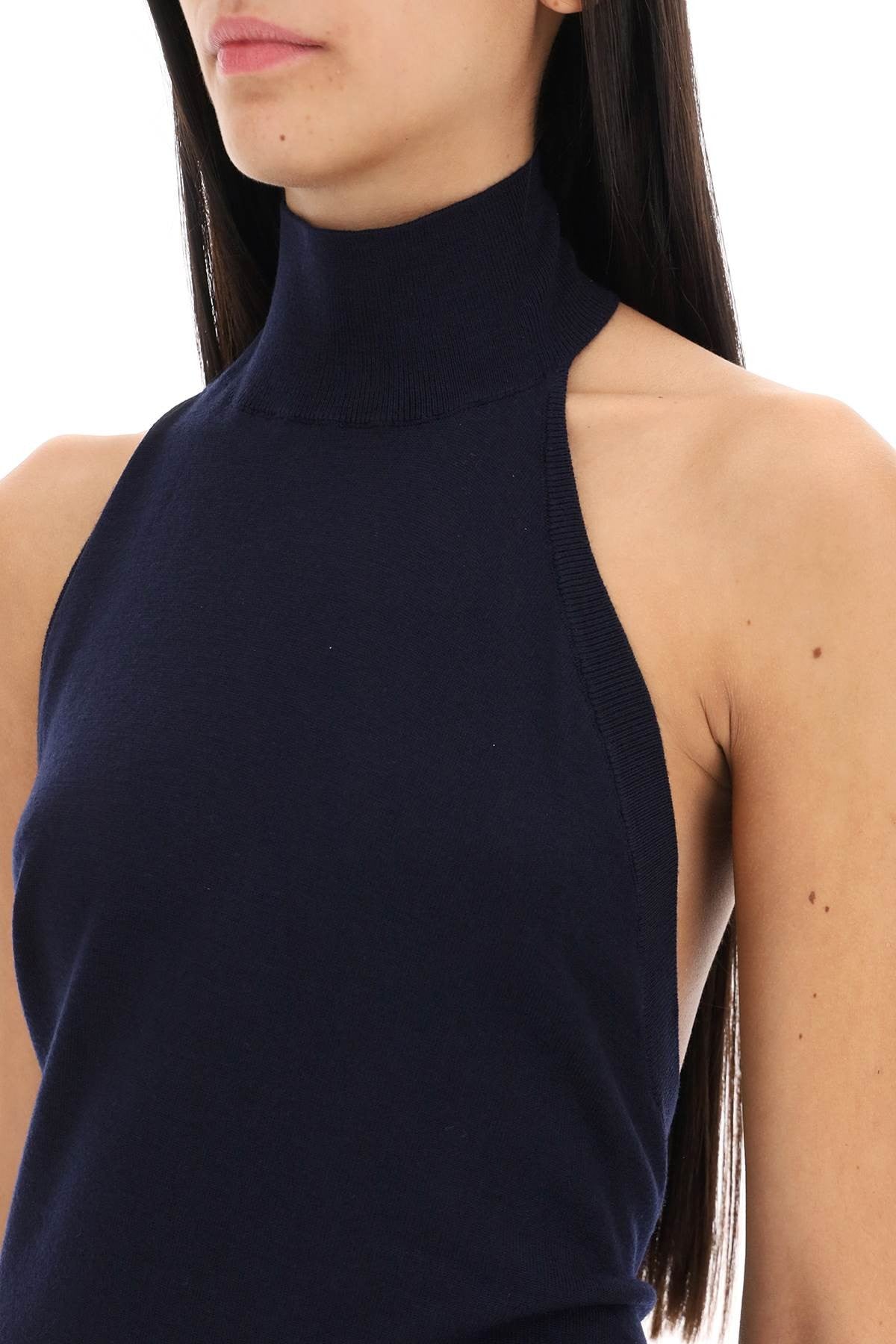 asymmetric wool knit dress