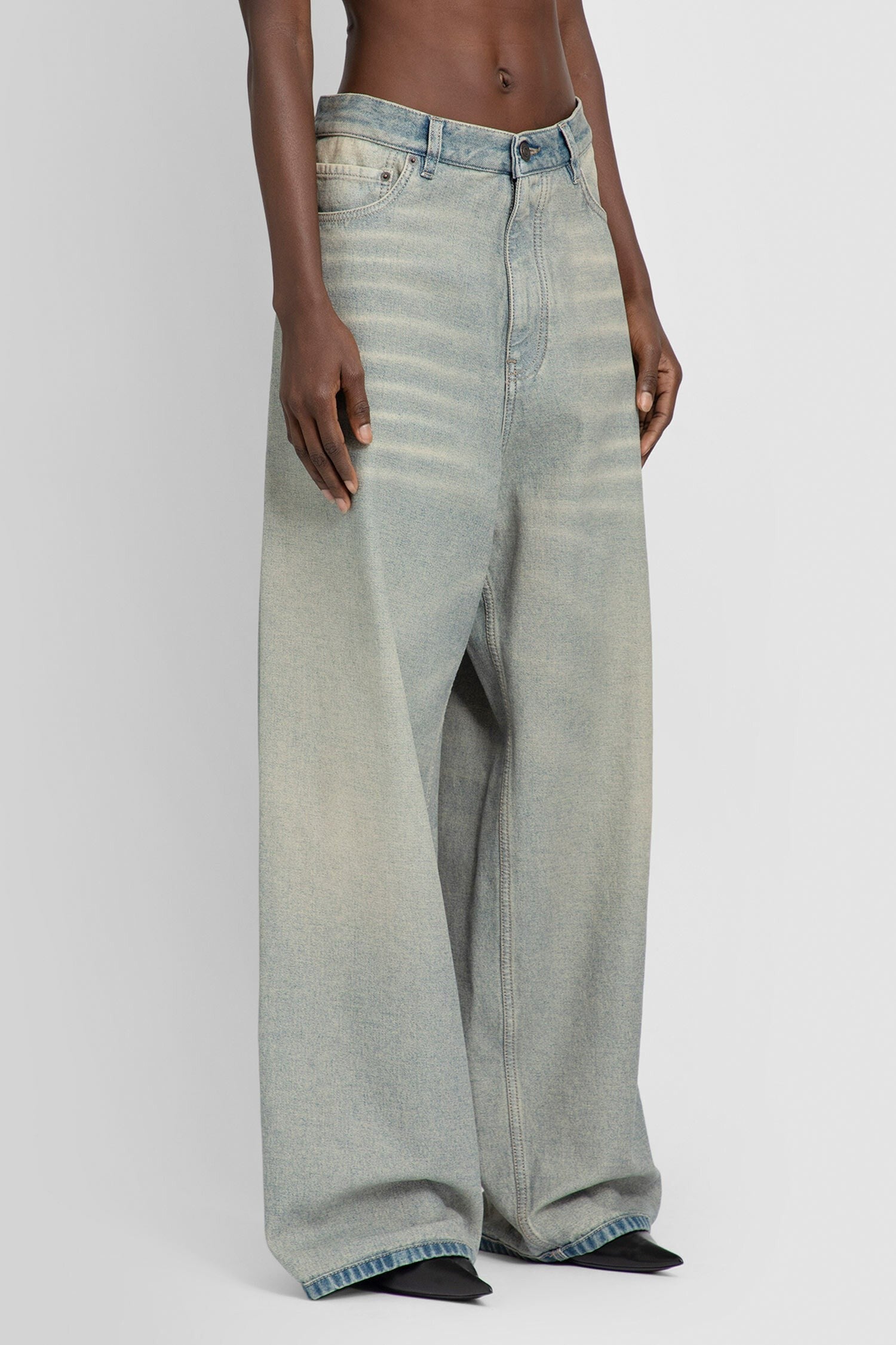 Baggy Pants In Light Indigo Denim