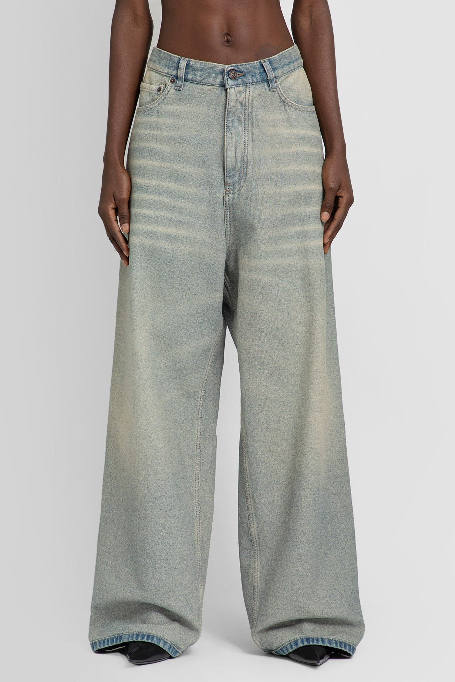 Baggy Pants In Light Indigo Denim
