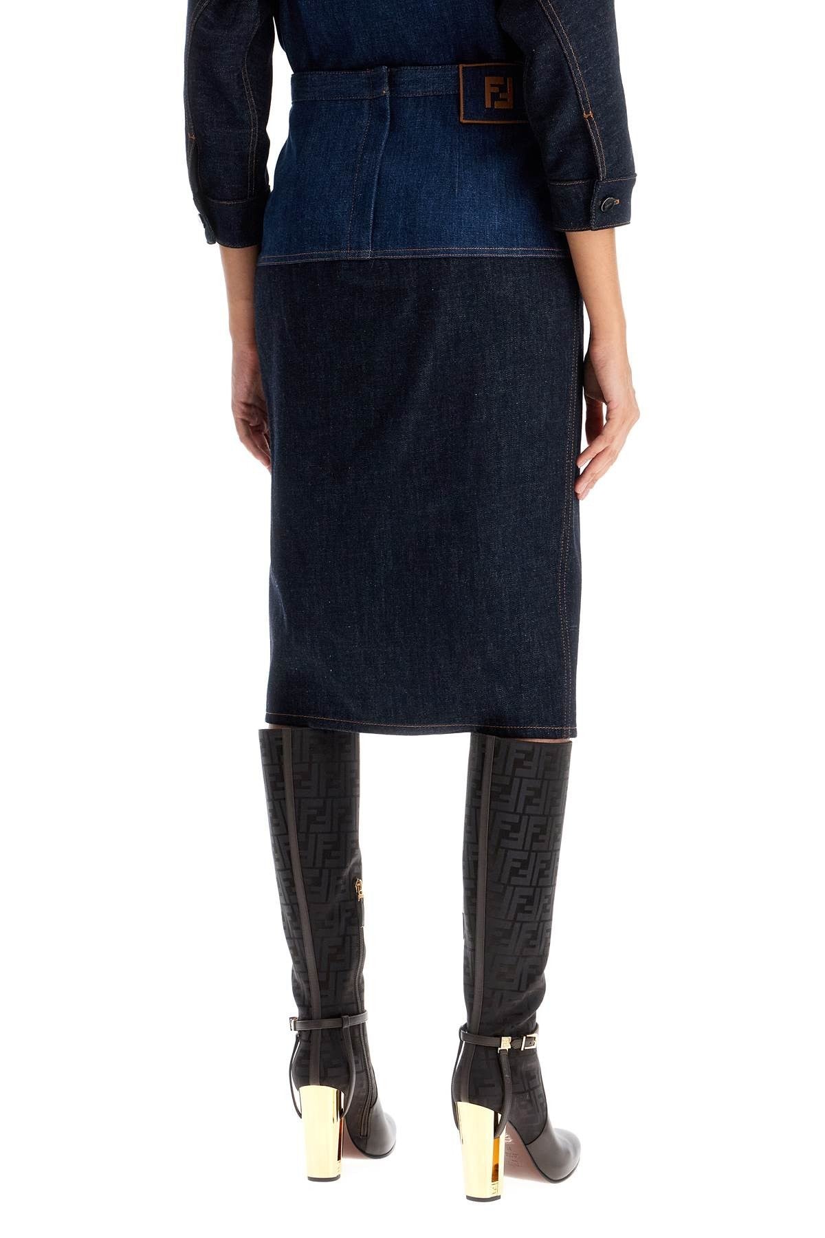 bicolor denim skirt