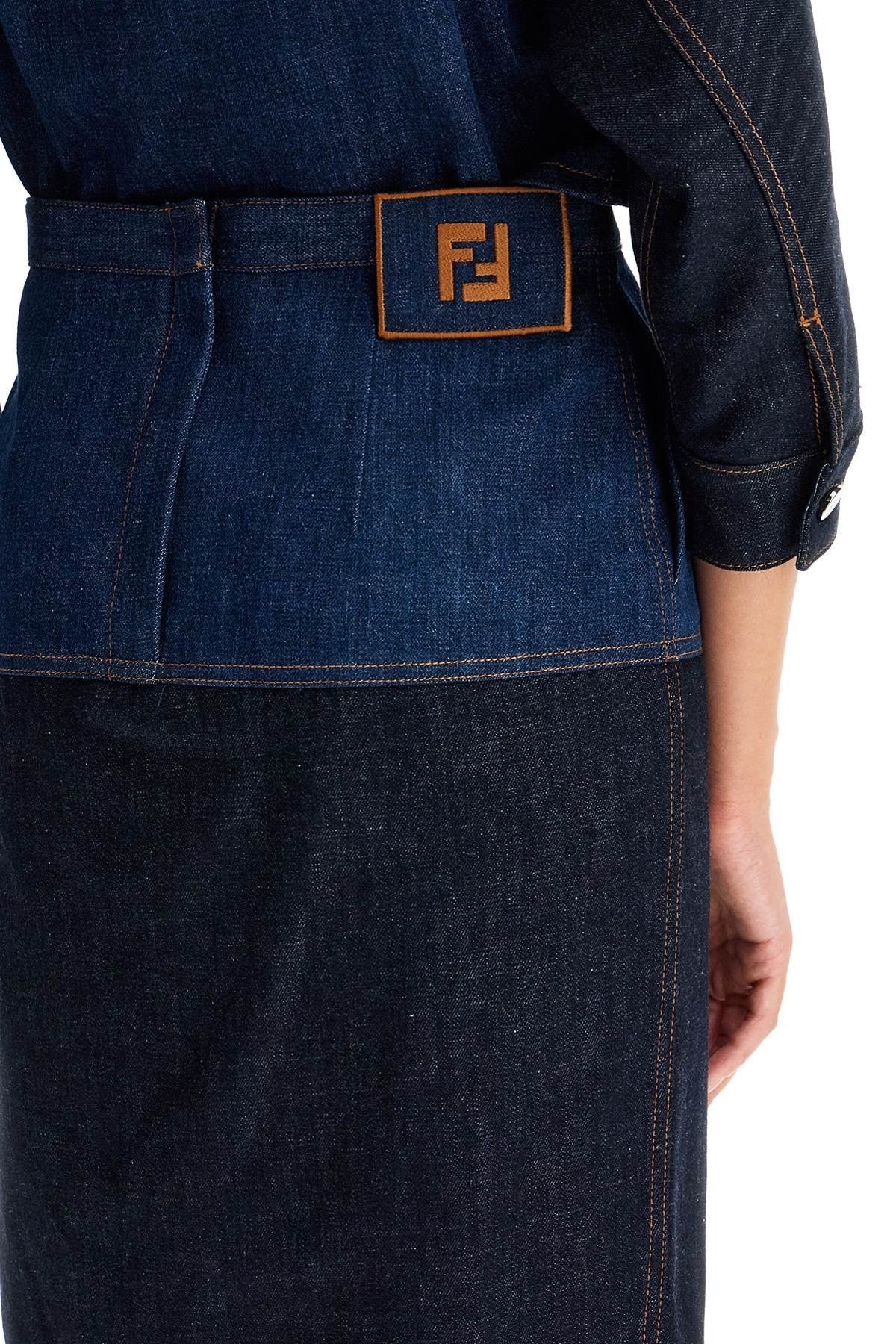 bicolor denim skirt