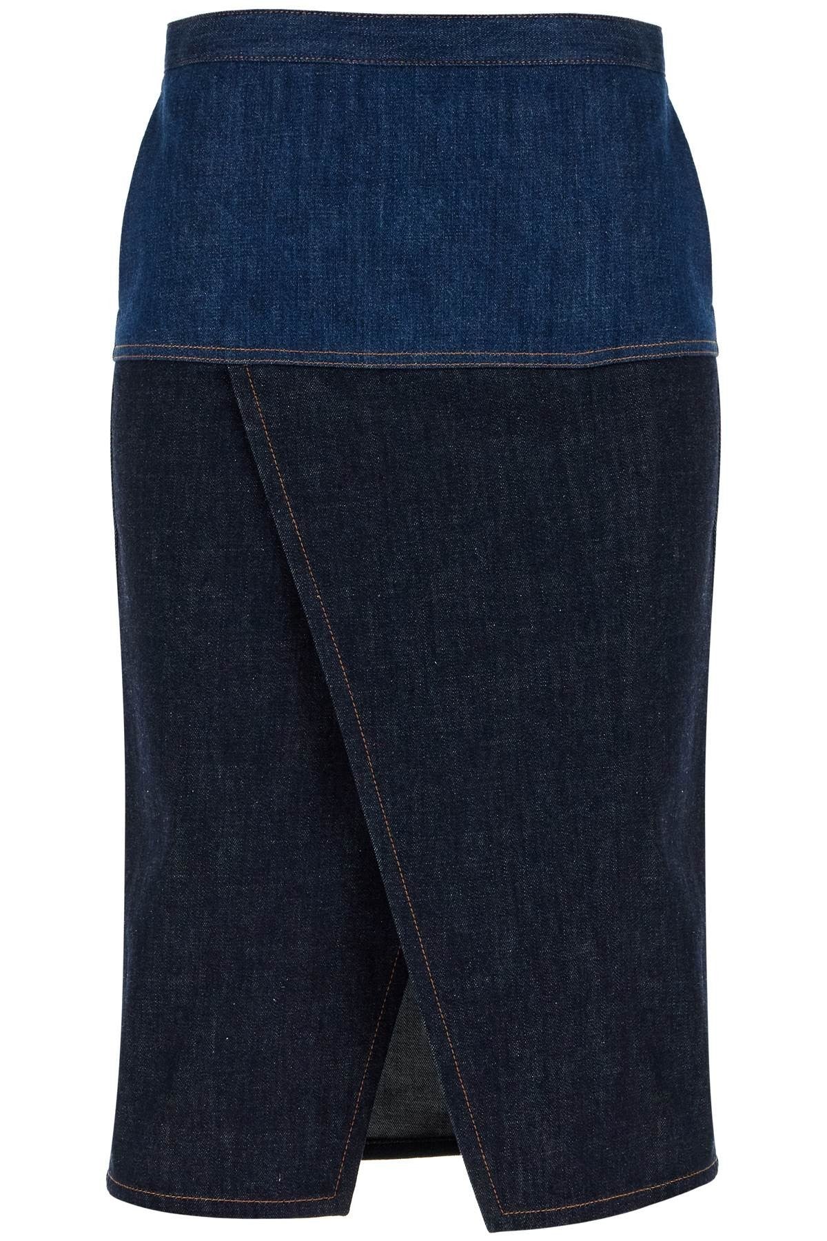 bicolor denim skirt