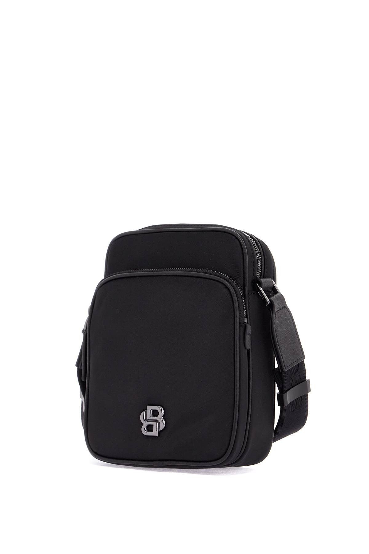 b_icon_ns black matte crossbody bag with zip and adjustable strap