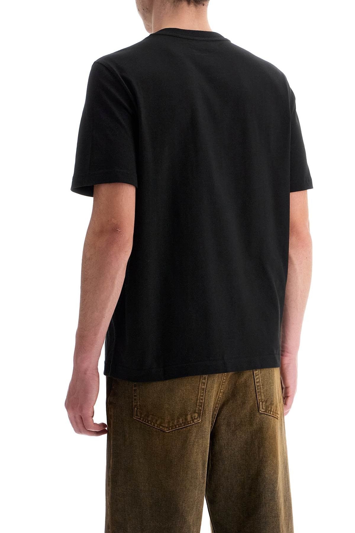black cotton t-shirt with embossed logo