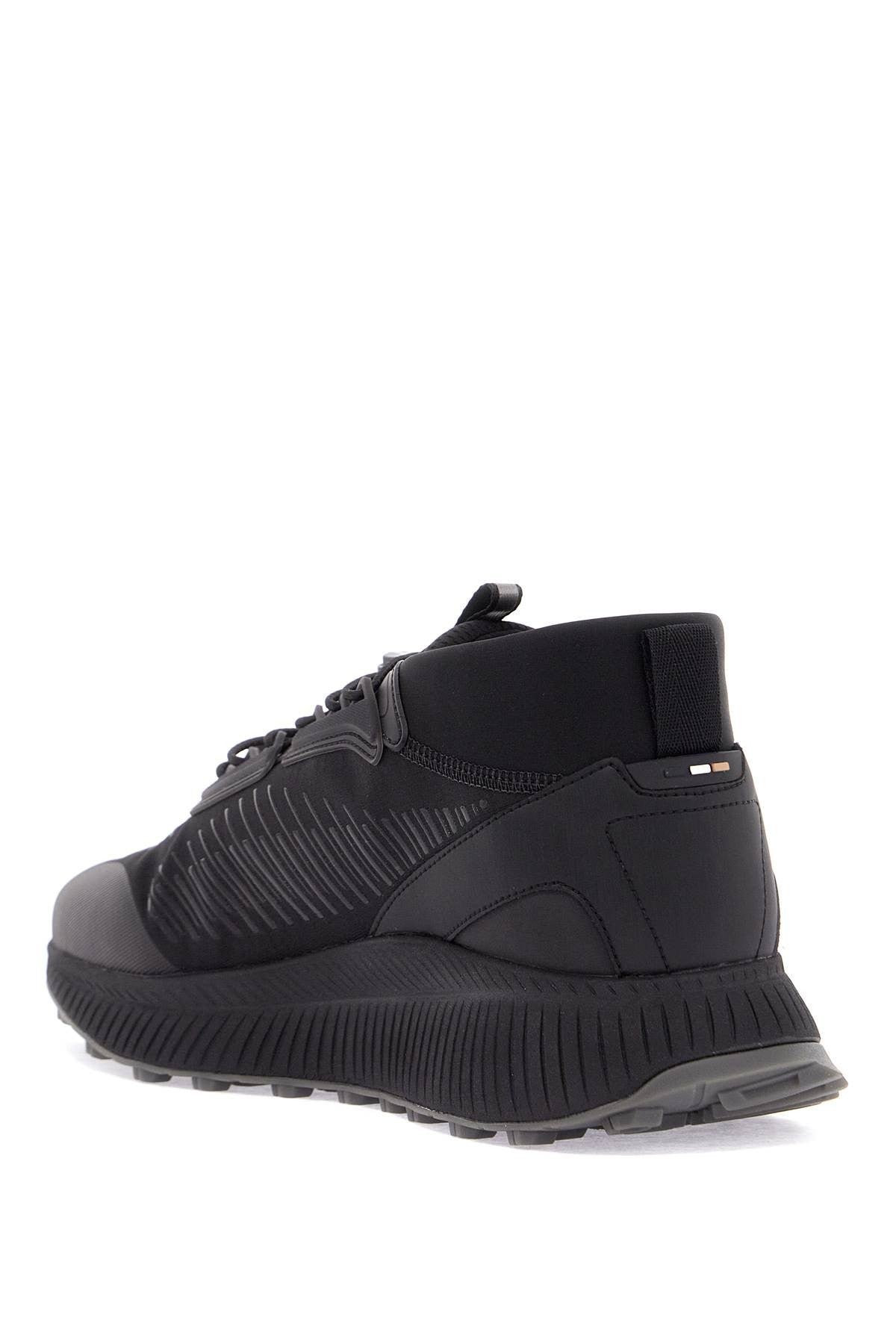 black gore-tex waterproof sneakers with non-slip sole