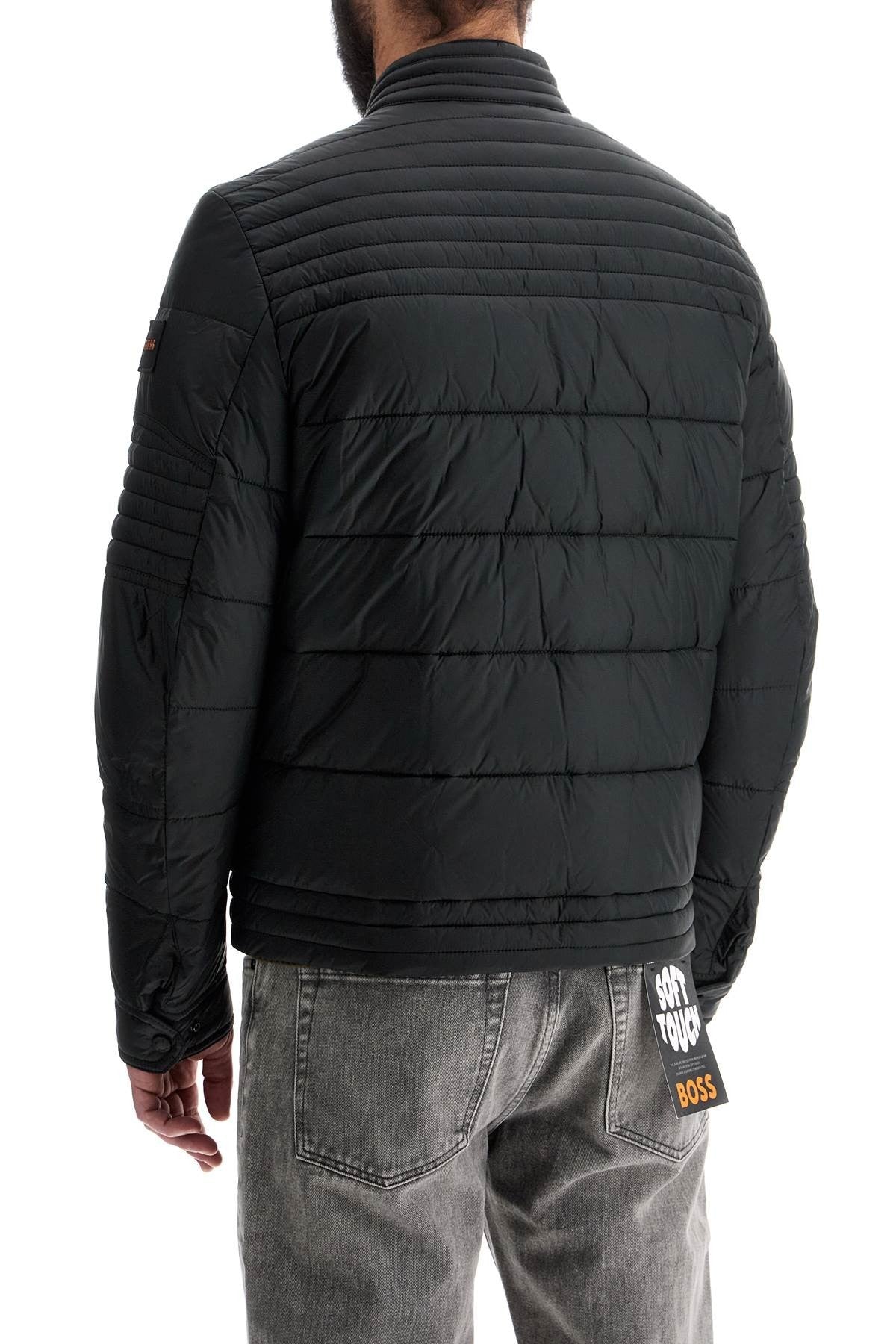 black high collar down jacket regular fit
