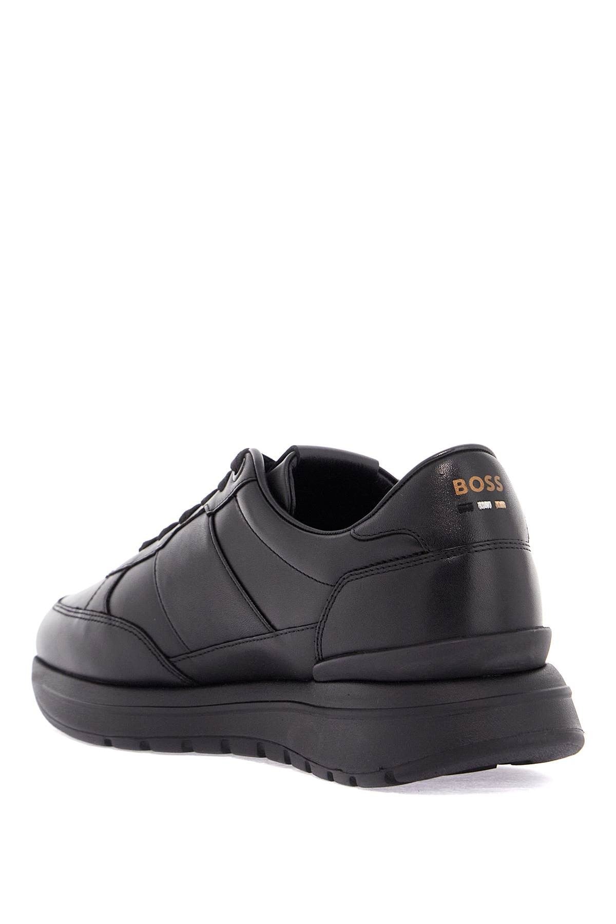black leather minimalist sneakers with leather sole jace_runn_bu