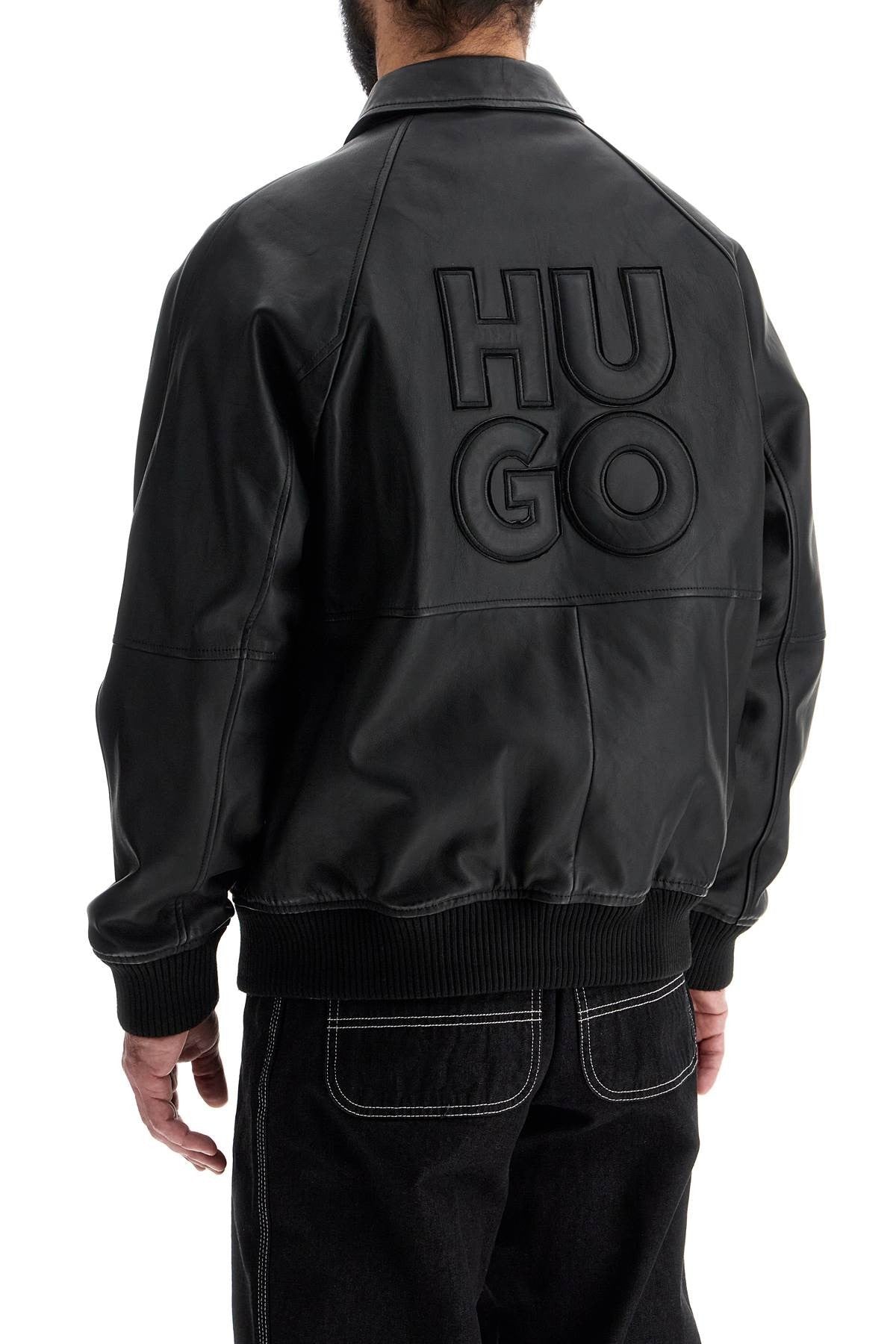 black wide crew neck sweater for men with buttons