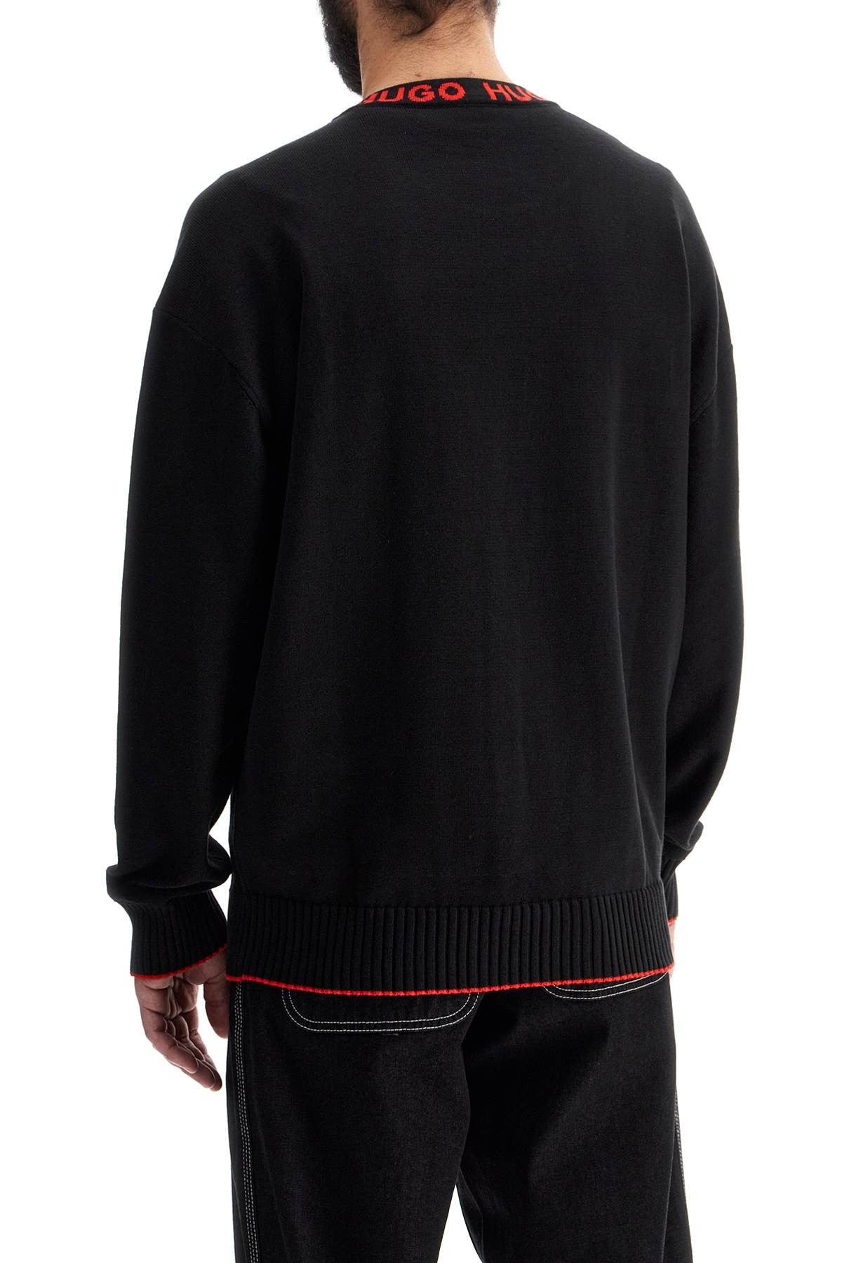 black wide neck sweatshirt loose fit long sleeve