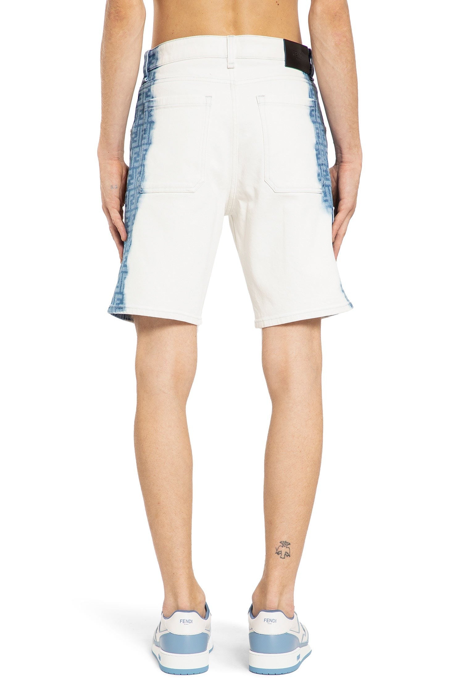 Bleached Ff Denim Shorts
