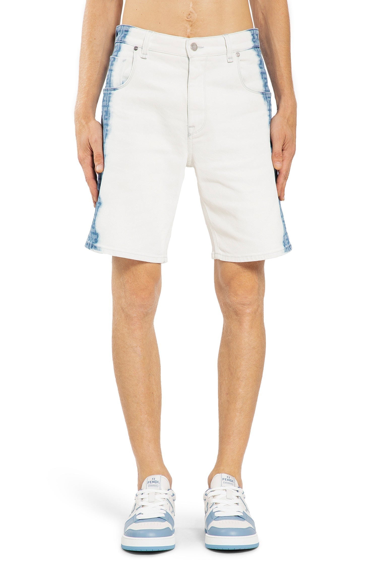 Bleached Ff Denim Shorts