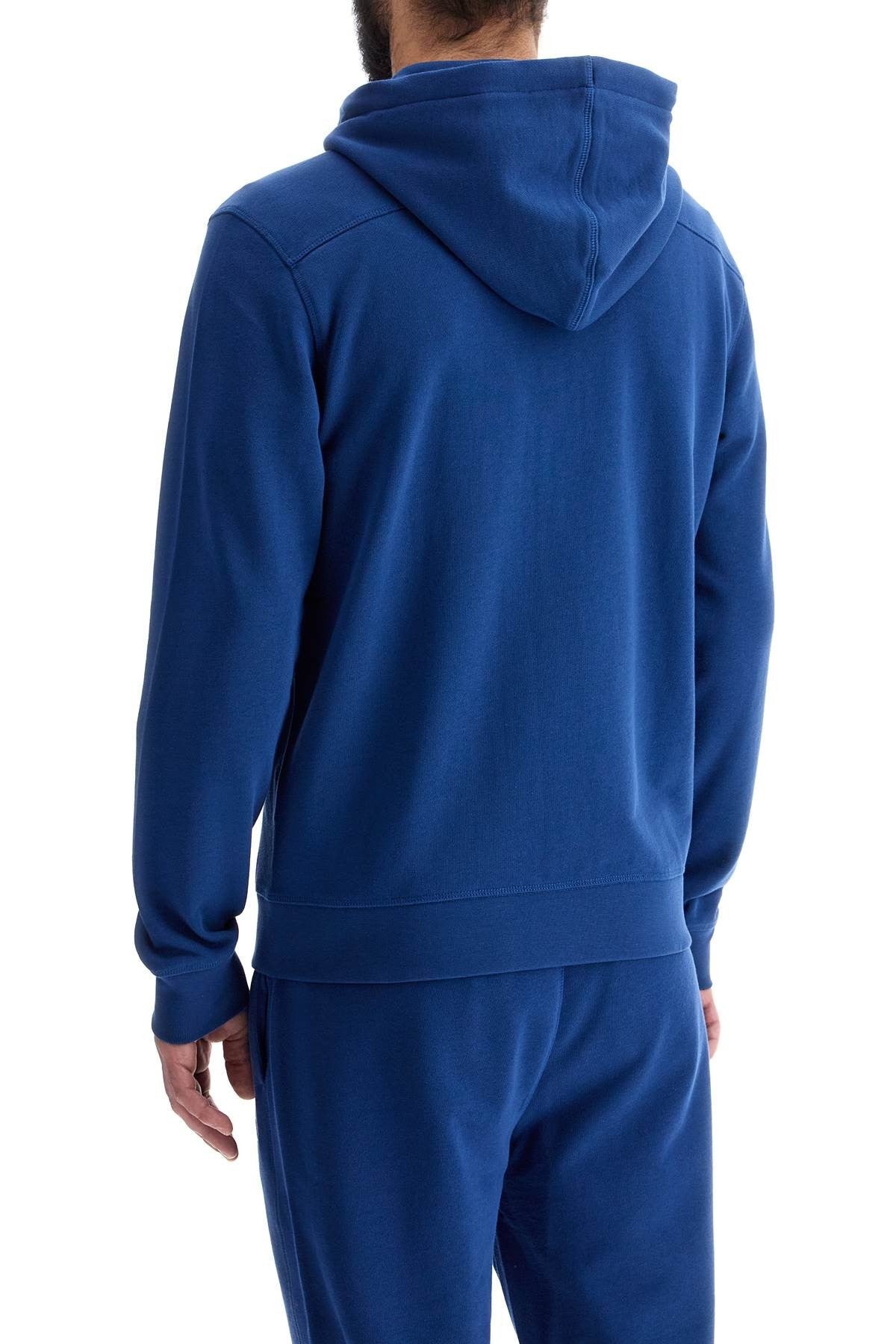 blue regular fit zip hoodie long sleeve
