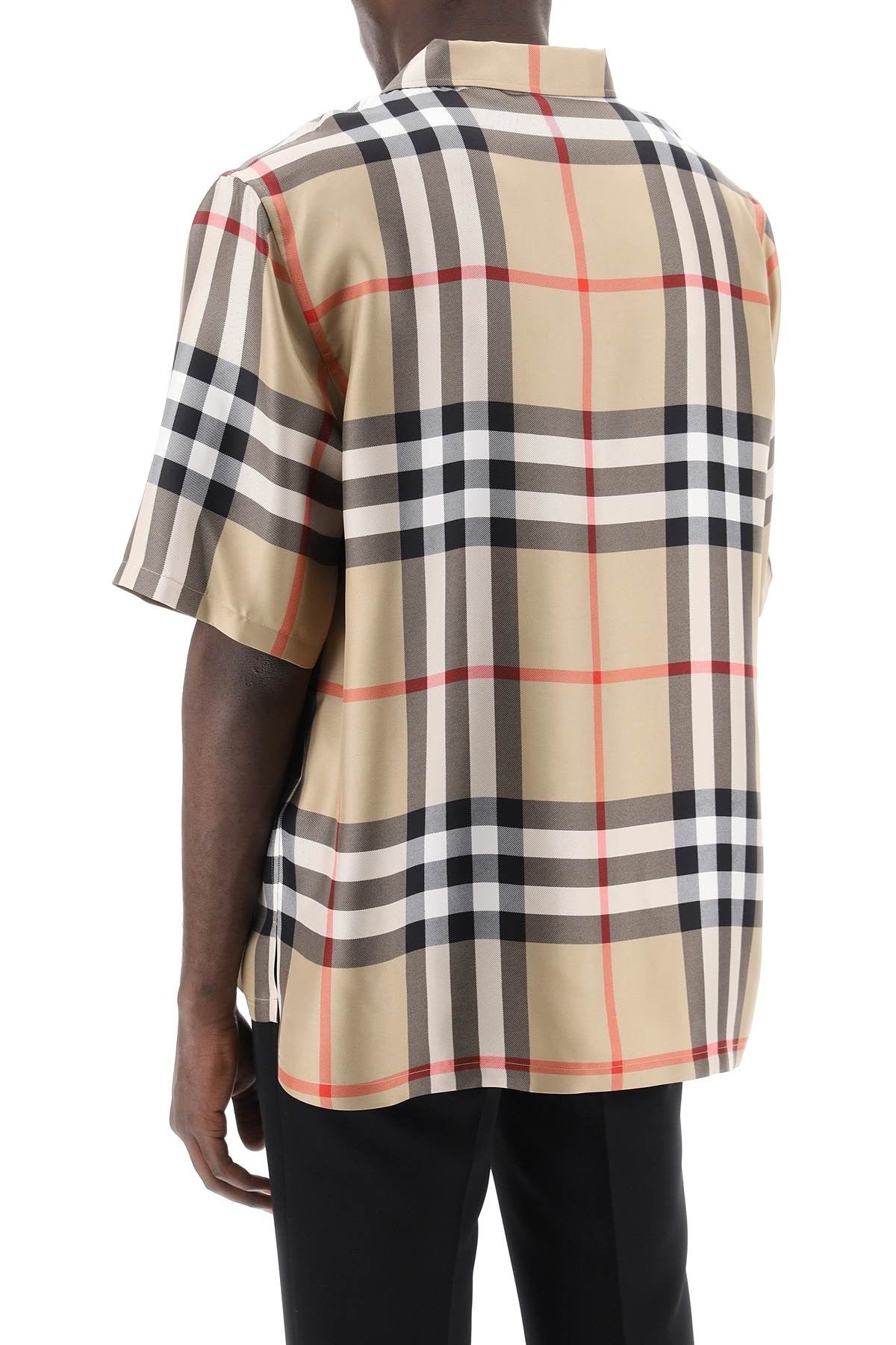 bowling shirt in tartan silk