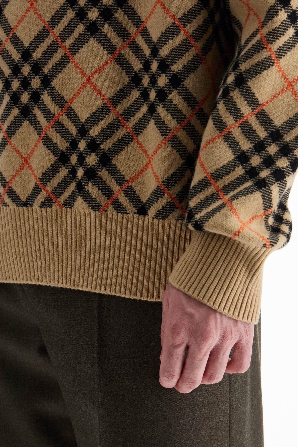 cashmere check pullover swe