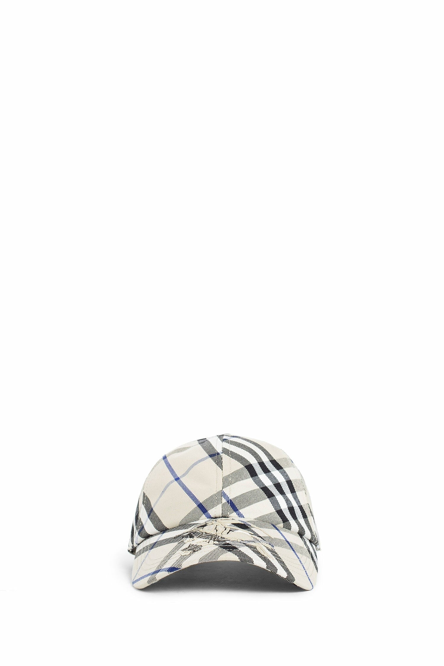 Check Cotton Blend Baseball Cap
