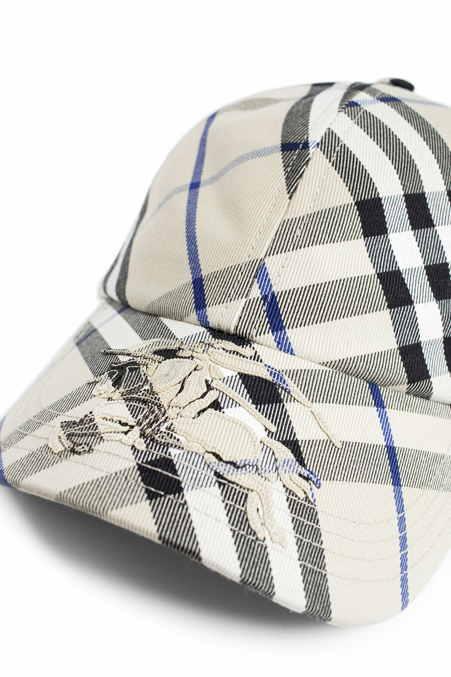 Check Cotton Blend Baseball Cap