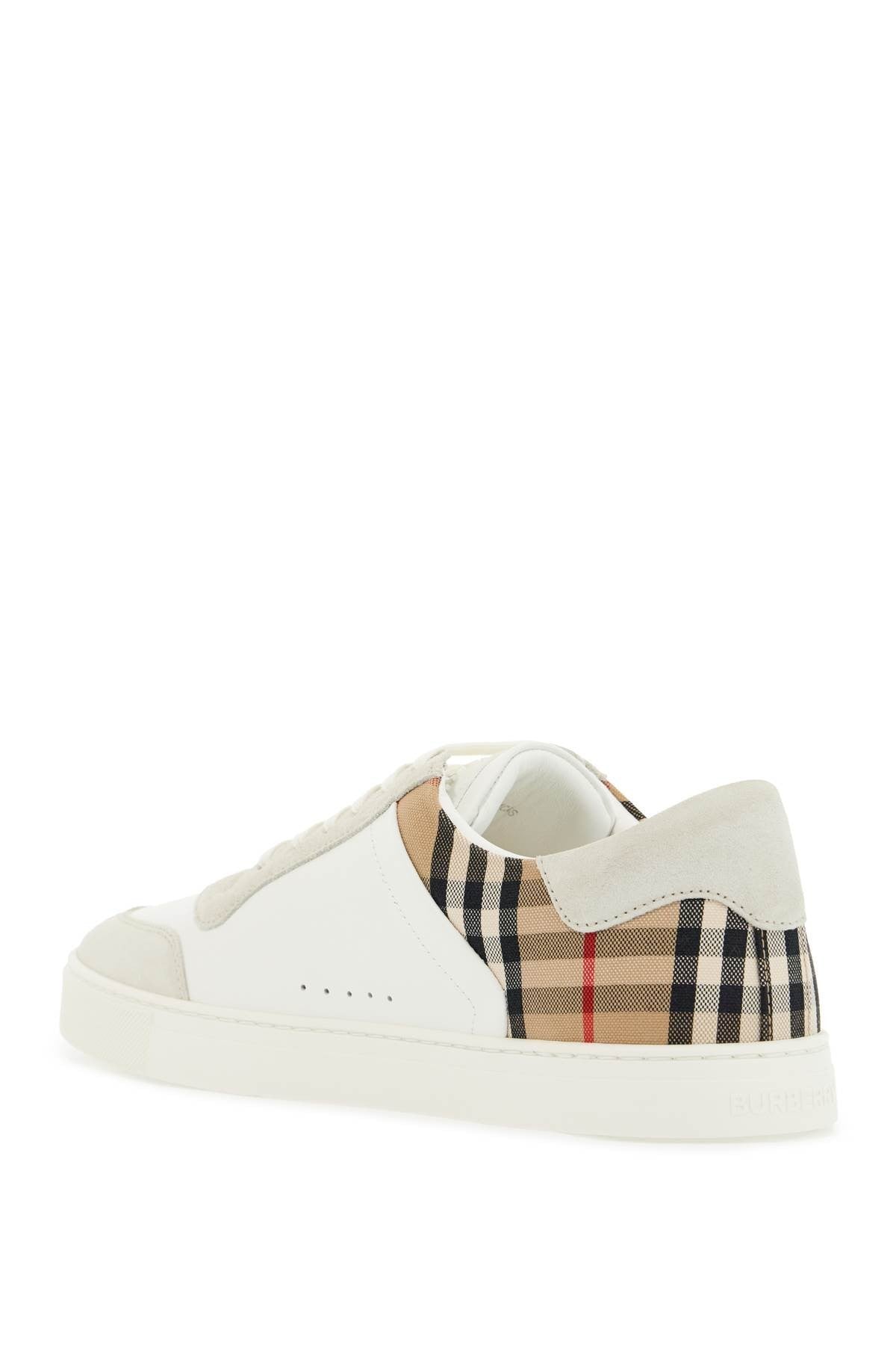 check leather sneakers
