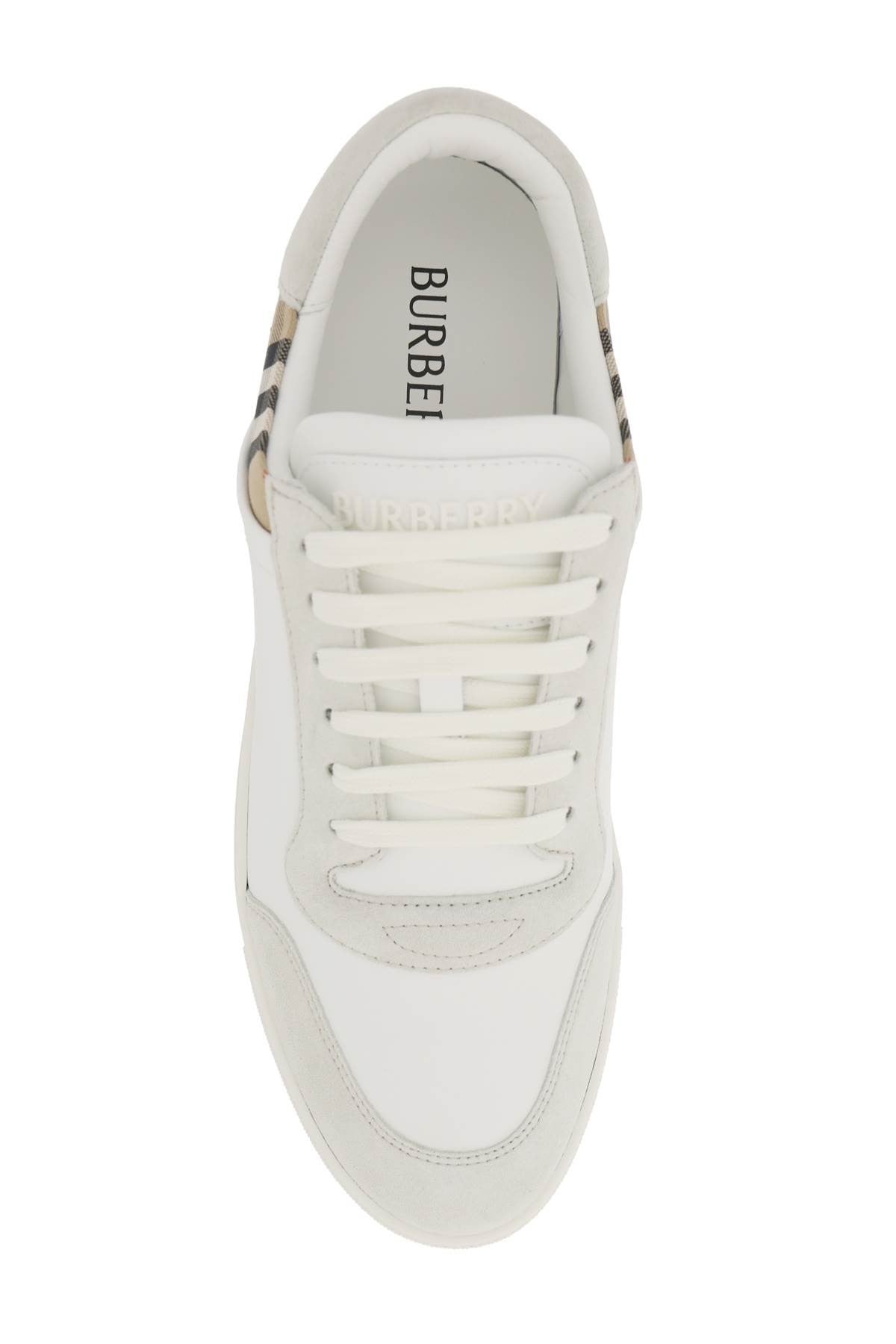 check leather sneakers