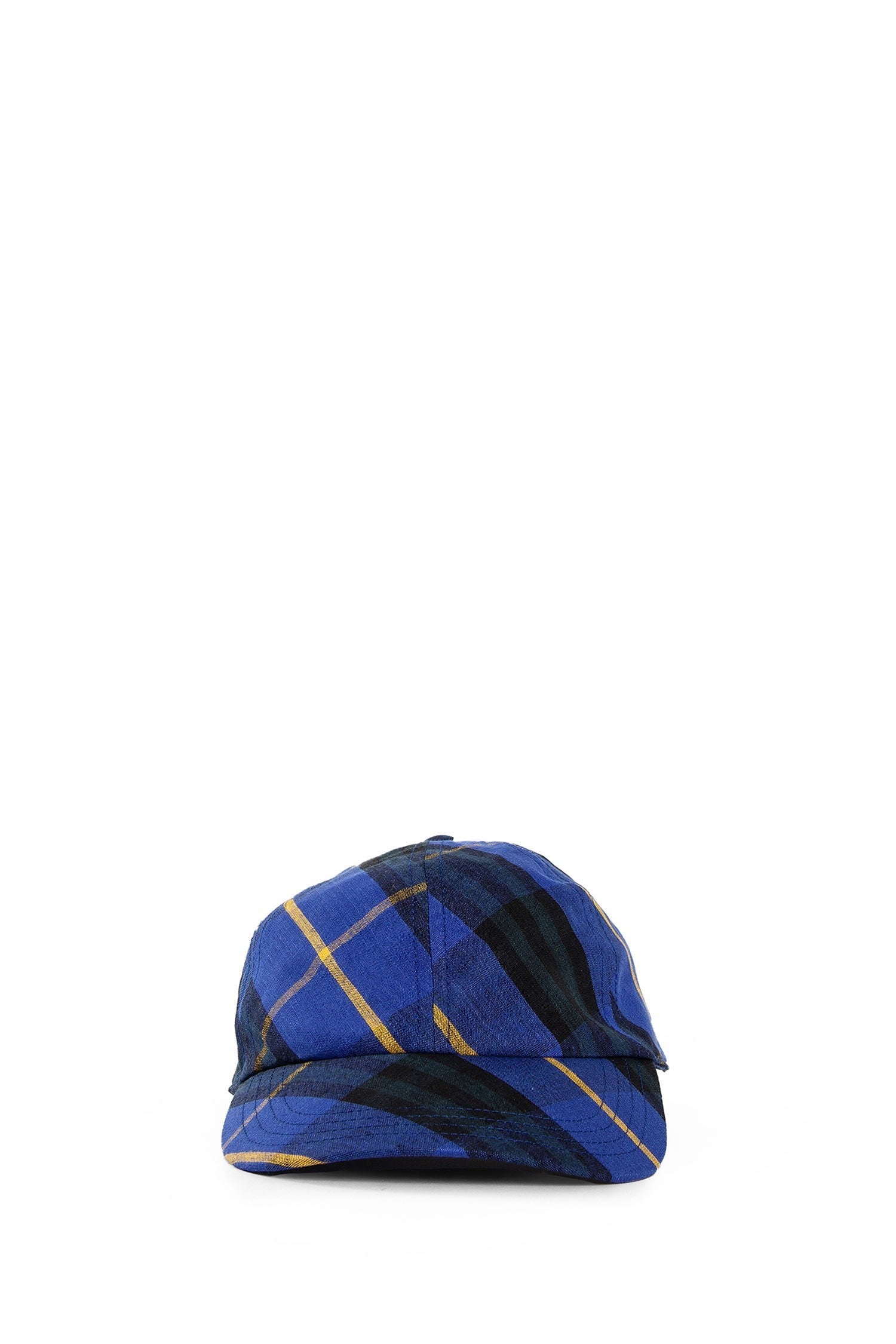 Check Linen Baseball Cap
