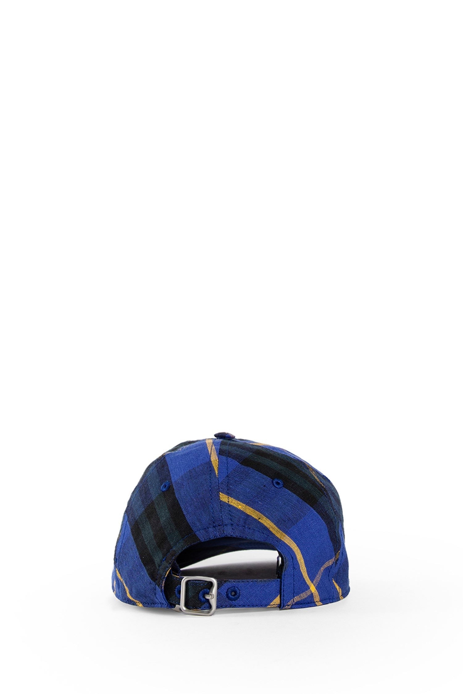 Check Linen Baseball Cap