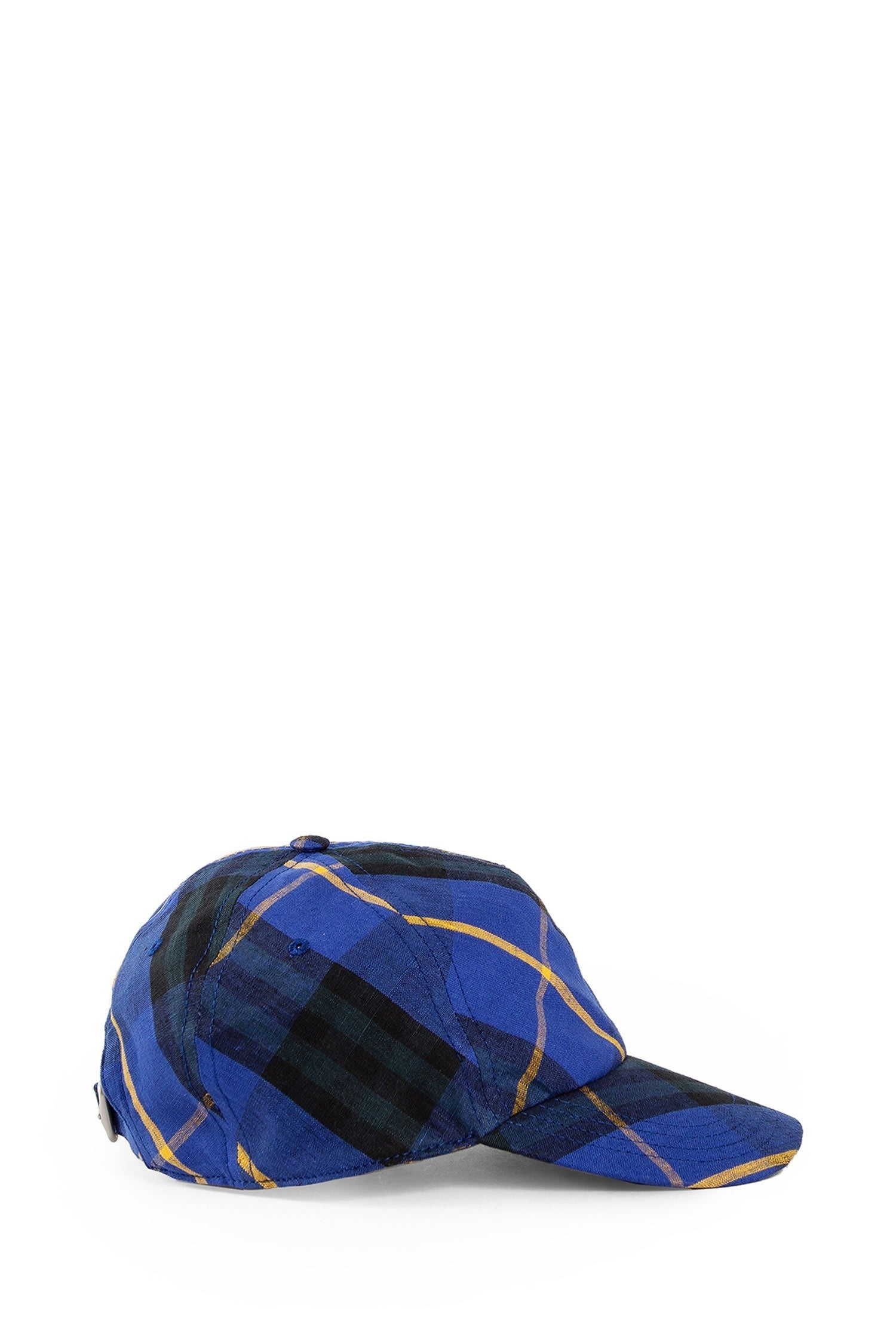 Check Linen Baseball Cap