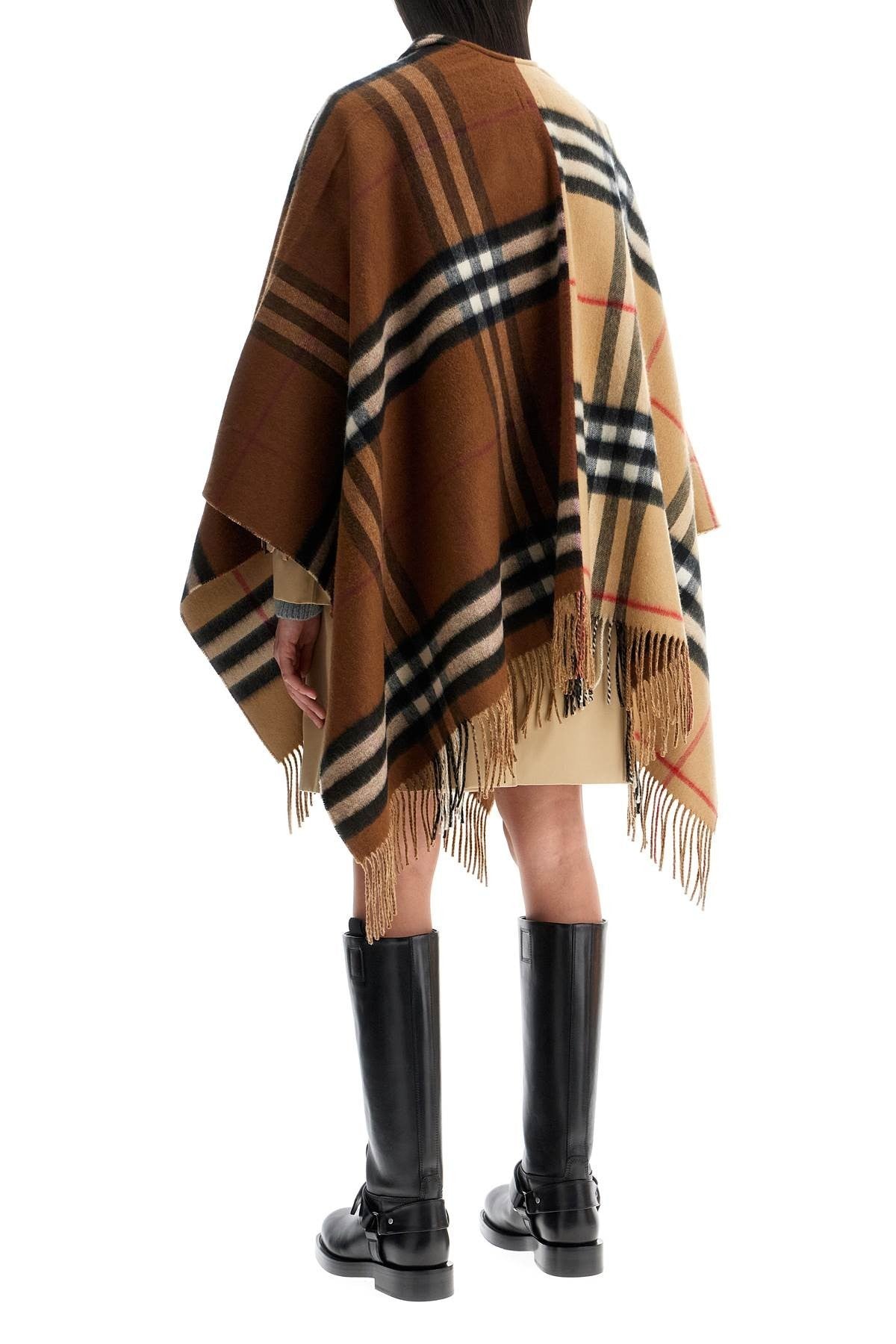 Check Wool And Cashmere Cape