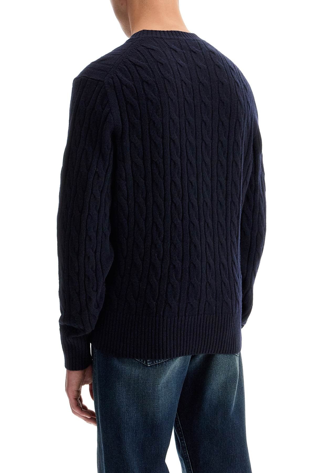 classic fit cable knit wool pullover