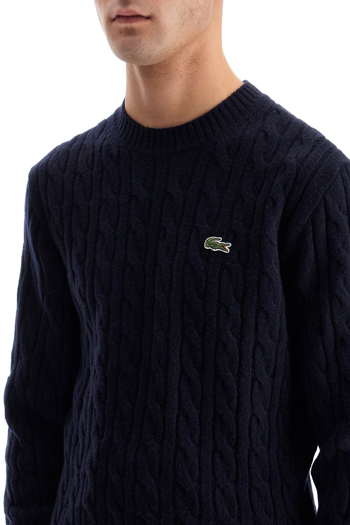 classic fit cable knit wool pullover