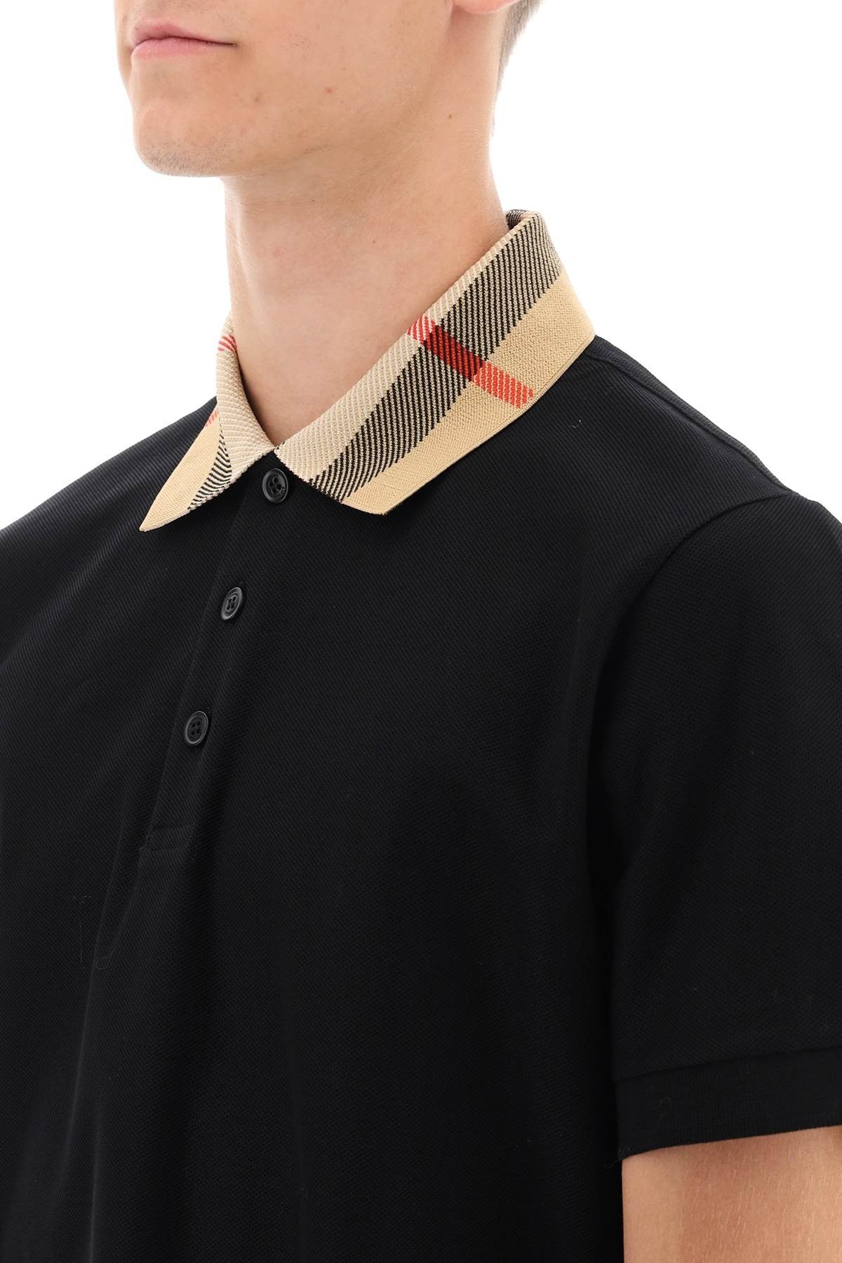cody polo shirt with check collar