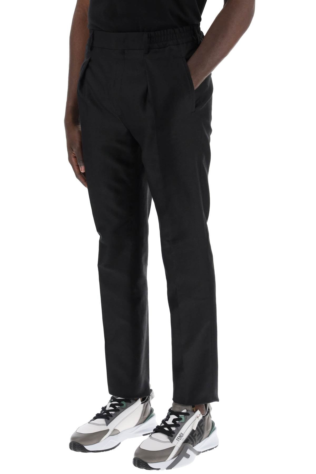 Cotton And Hemp Blend Trousers.