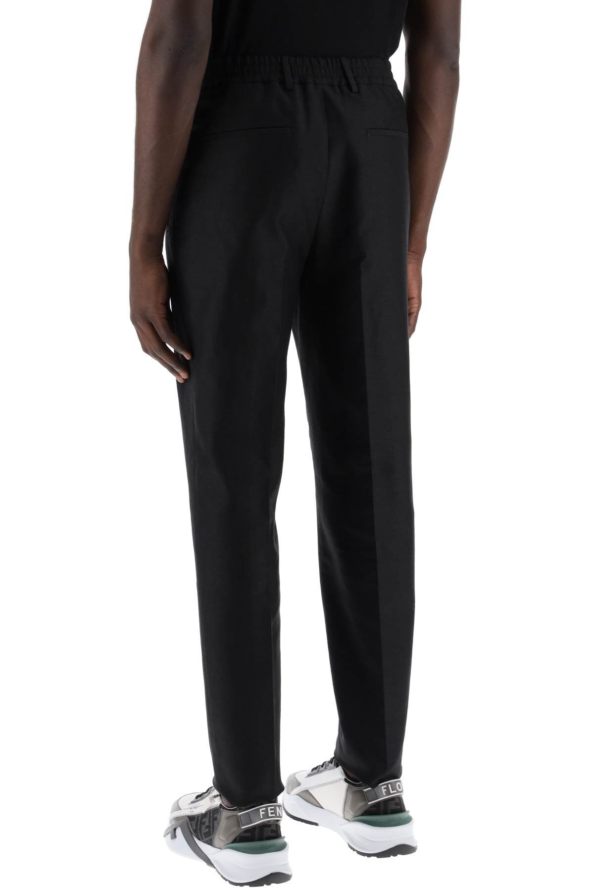 Cotton And Hemp Blend Trousers.