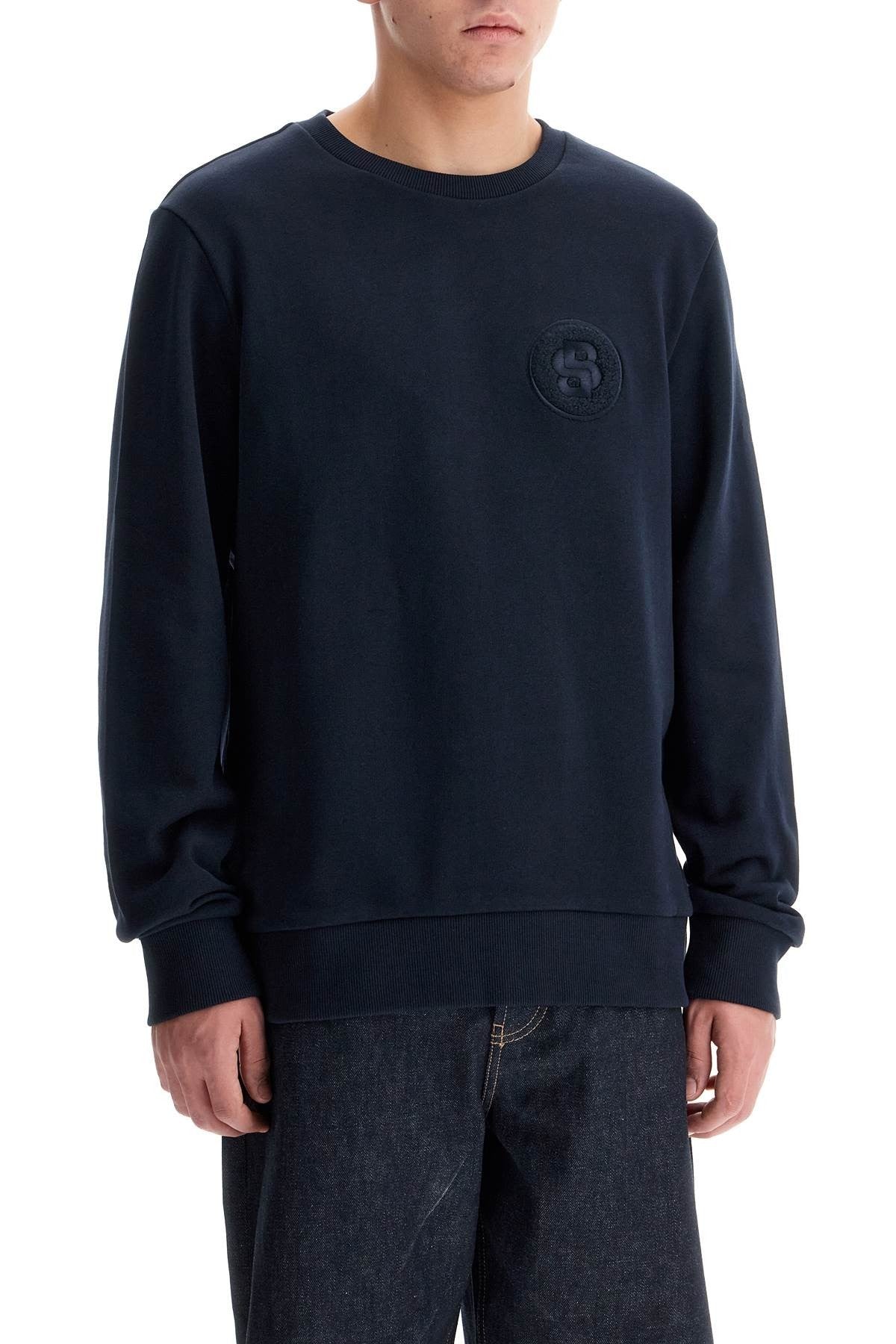 crewneck sweatshirt with double mon