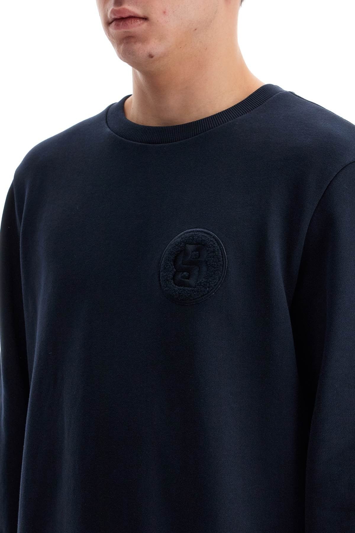 crewneck sweatshirt with double mon