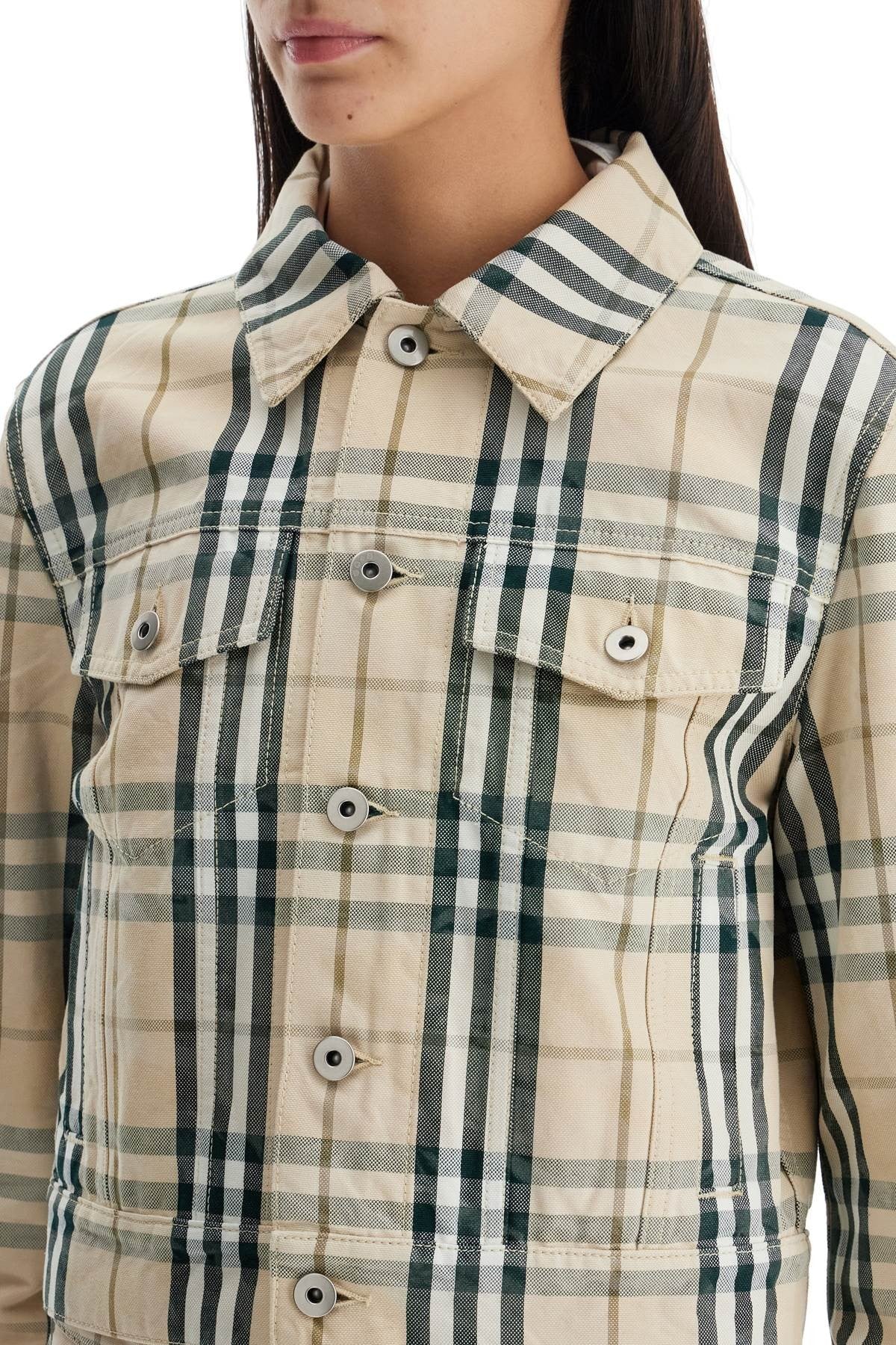 cropped checkered jacket for