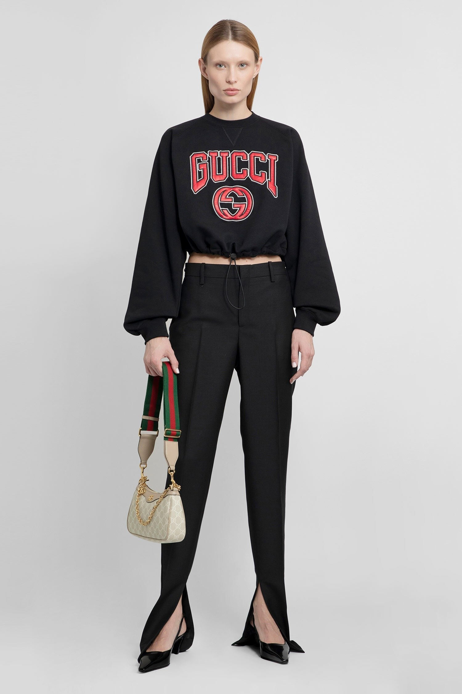 cropped interlocking g sweat-shirt