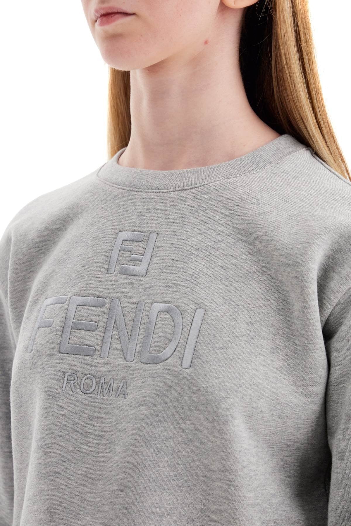 'cropped sweatshirt with embroidered logo