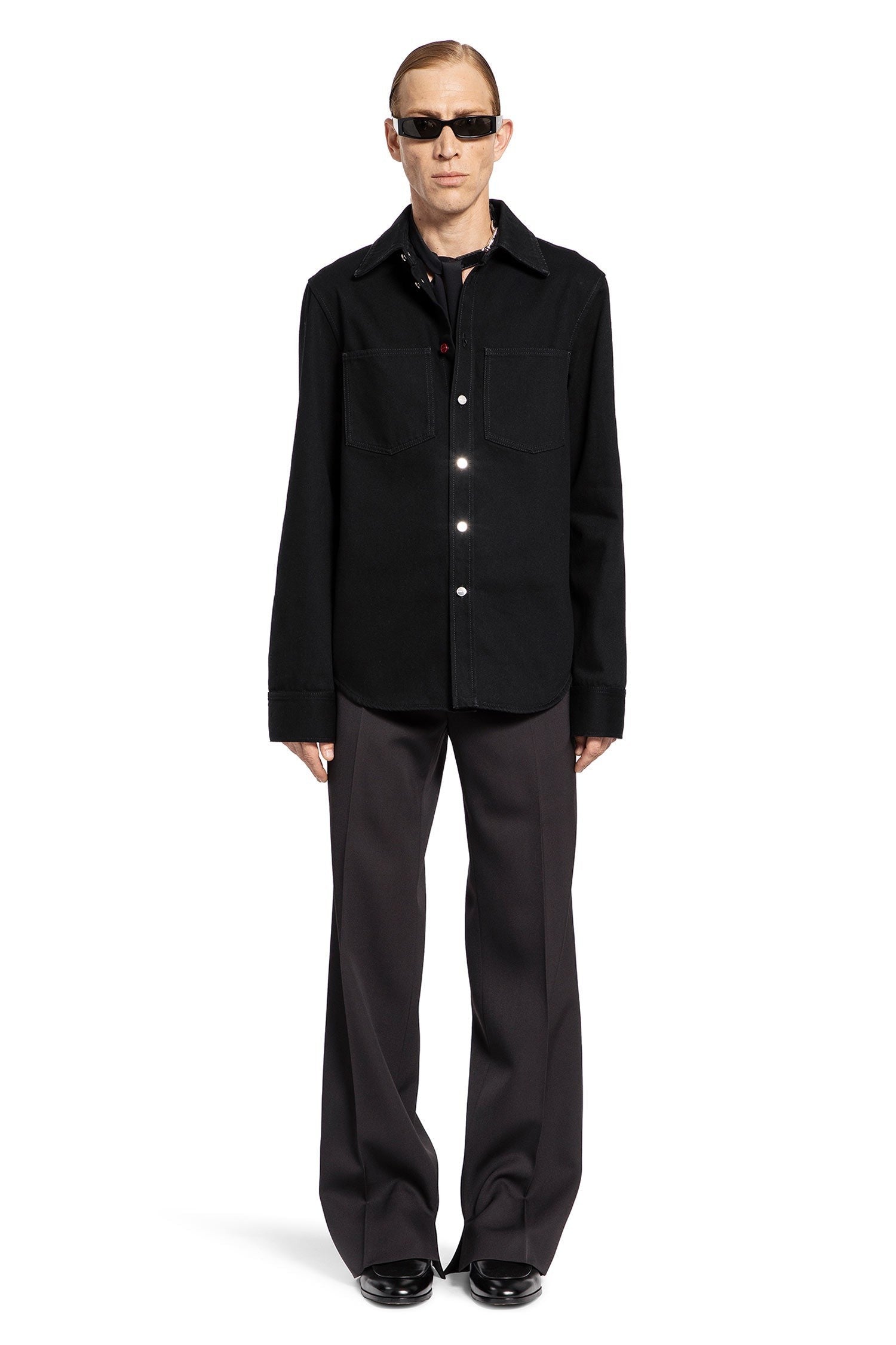 Crystal Logo Denim Overshirt