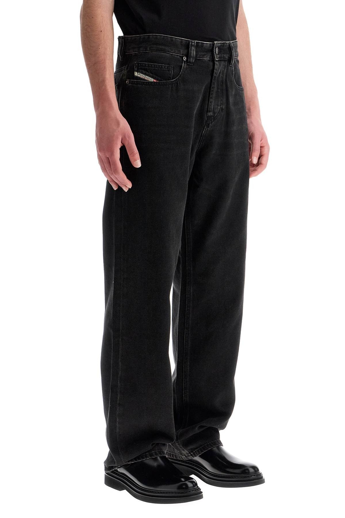 d-macro black wide leg jeans