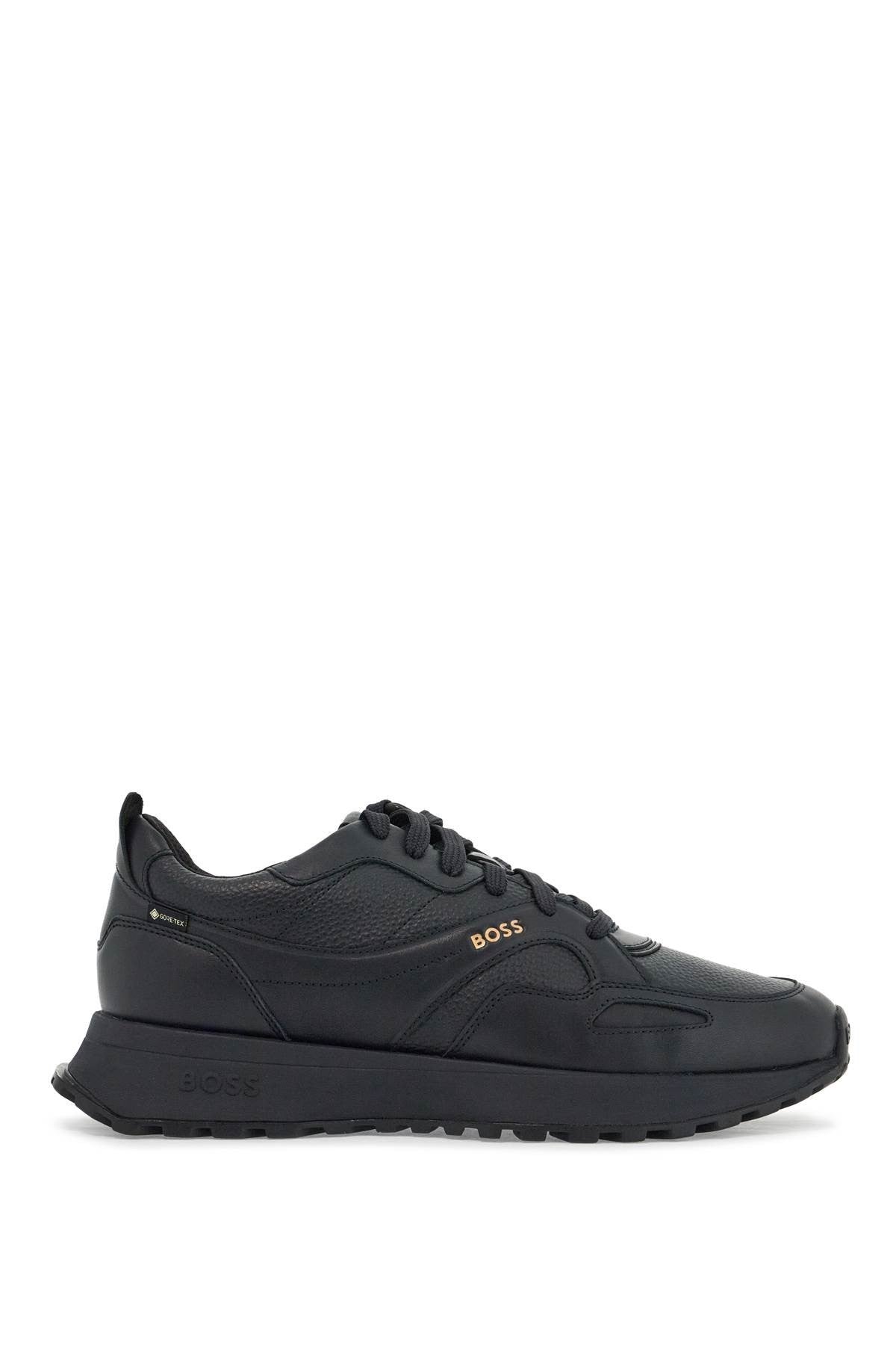 dark blue leather sporty elegant sneakers