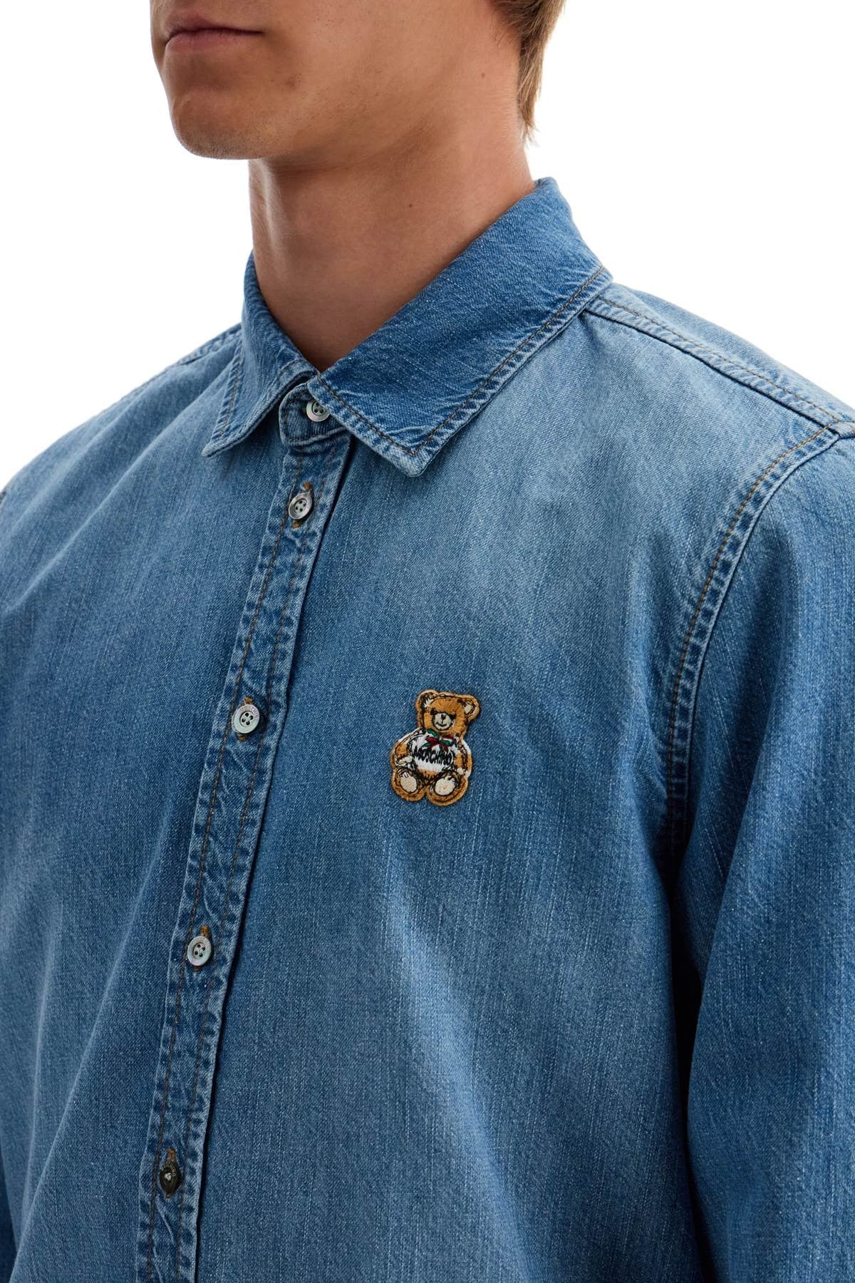 denim shirt with patch details
