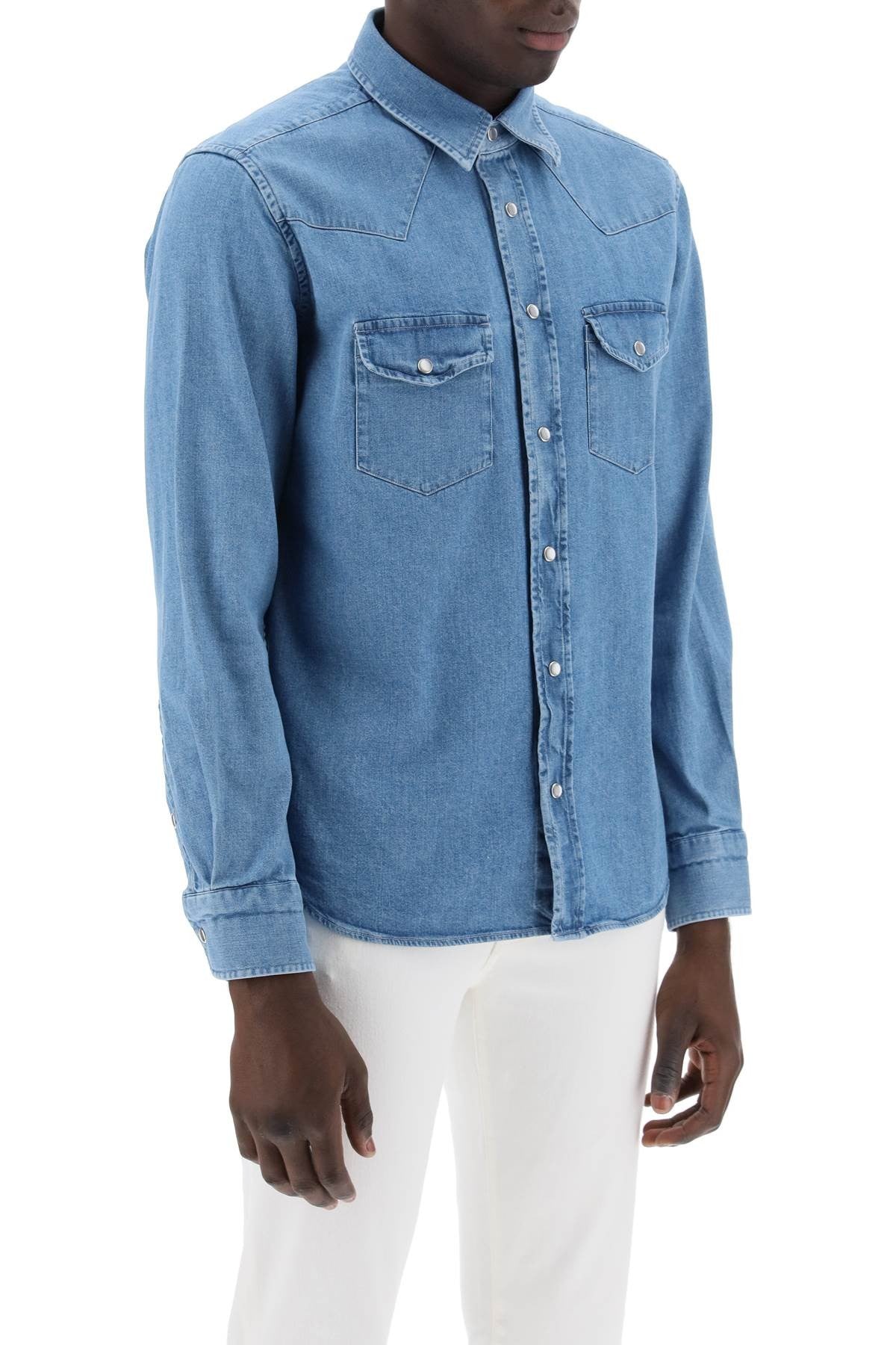 denim western shirt for men