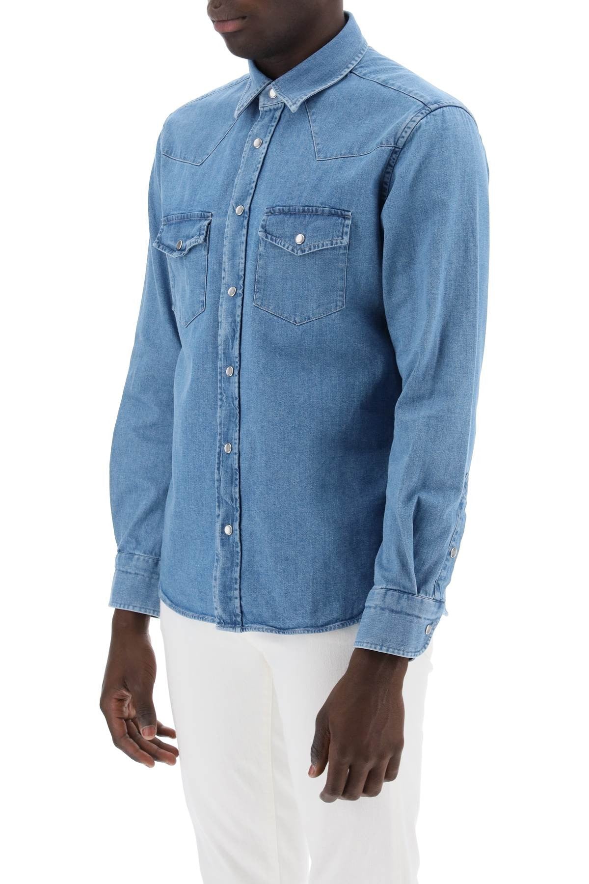 denim western shirt for men